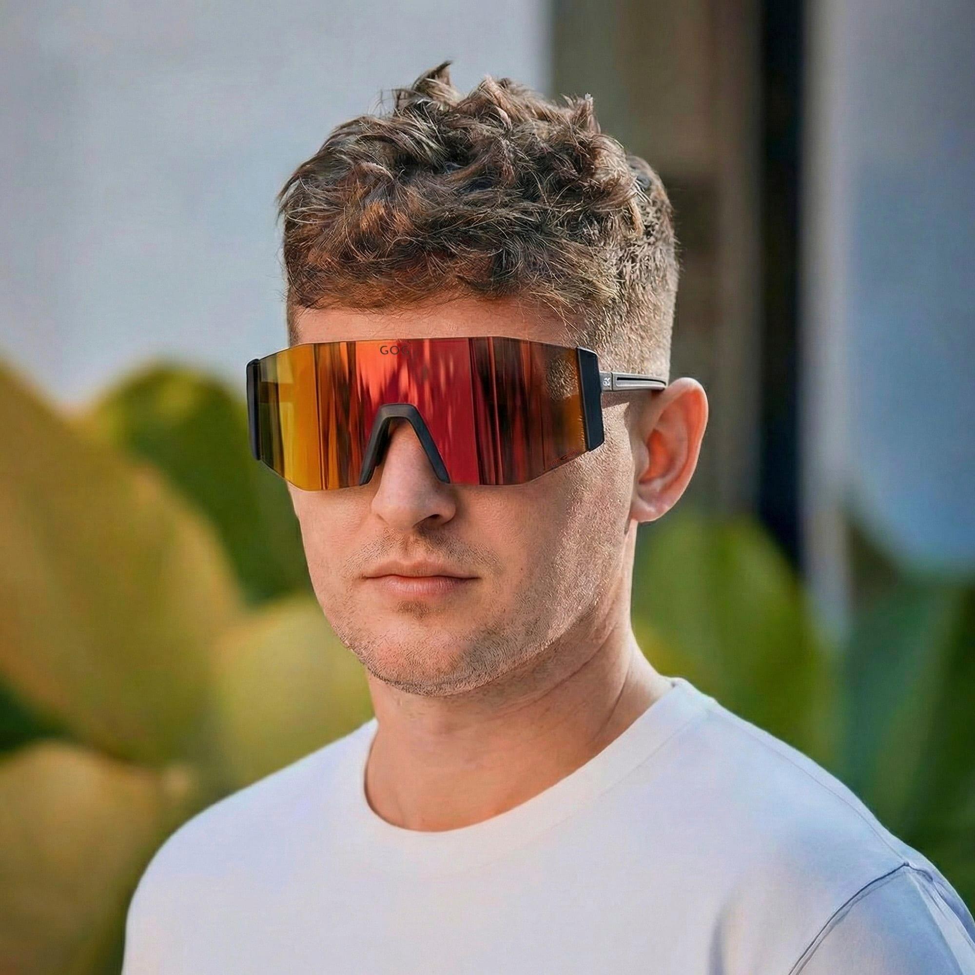 GOG - Okulary rowerowe unisex UV400 z kontrastowymi lustrzanymi szkłami 4/7