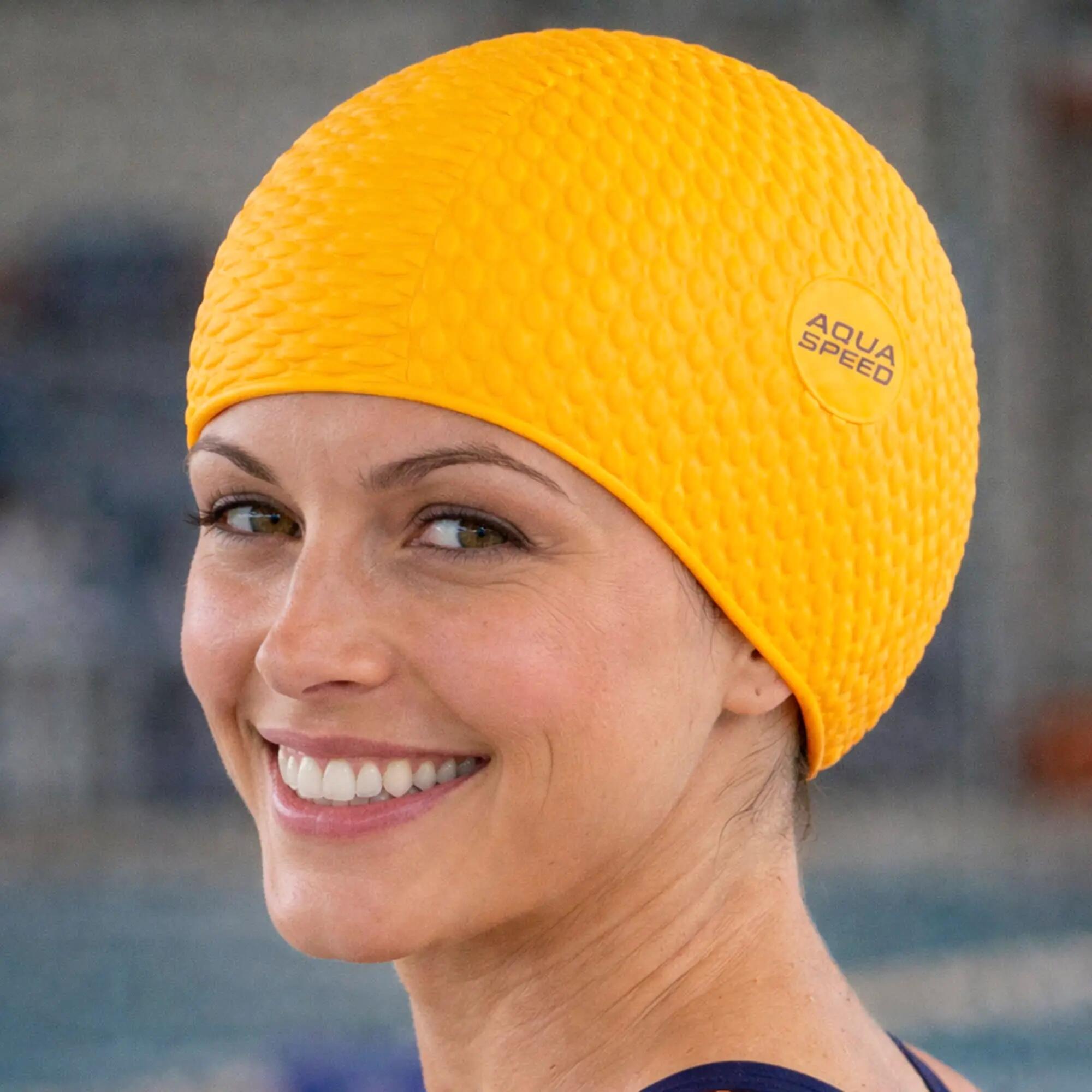 Aqua Speed - Damen Badekappe lange Haare Latex weich Bombastic Stil 3/3