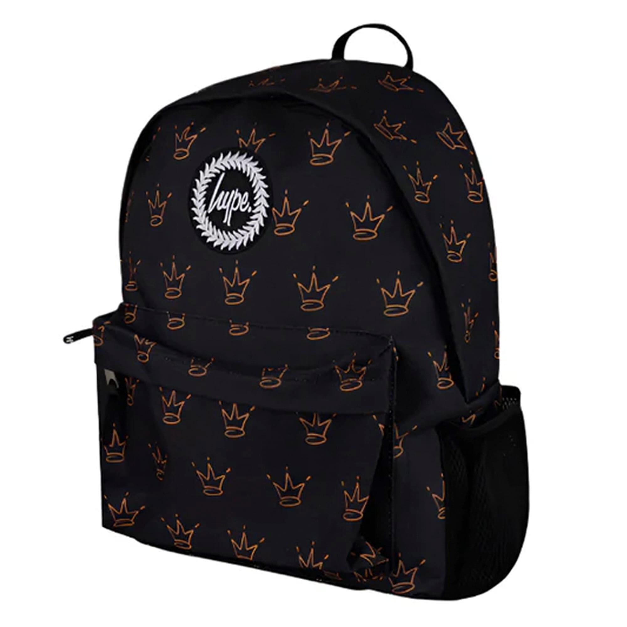 Hype - Unisex Rucksack Schwarz Kronen Muster Gepolstert 3/5