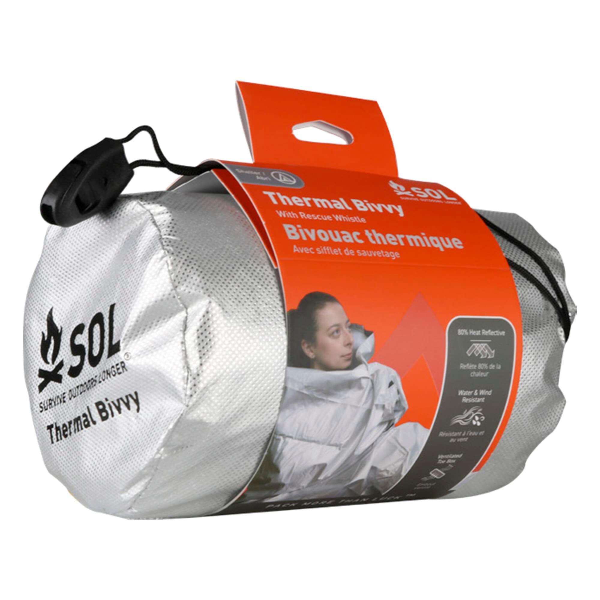 SOL Thermal-Biwaksack mit Pfeife - Notfall-Schlafsack & Survival-Schutz 2/5