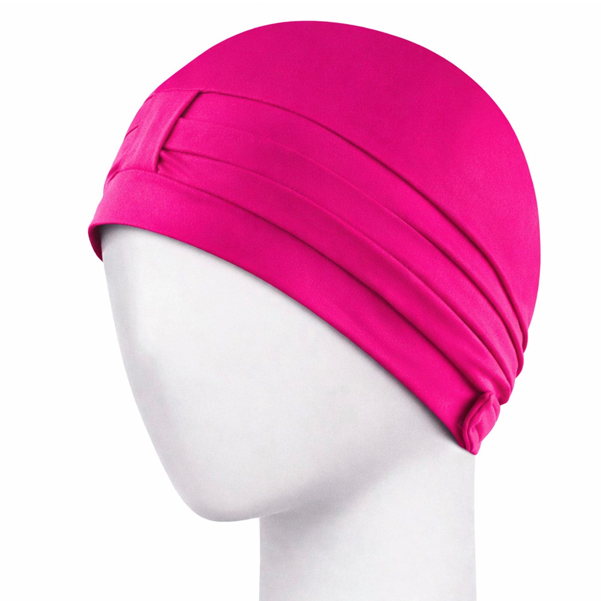 Ladies Comfortable Fabric Swimming Cap | Turban Style Lightweight Swim Cap 2/4