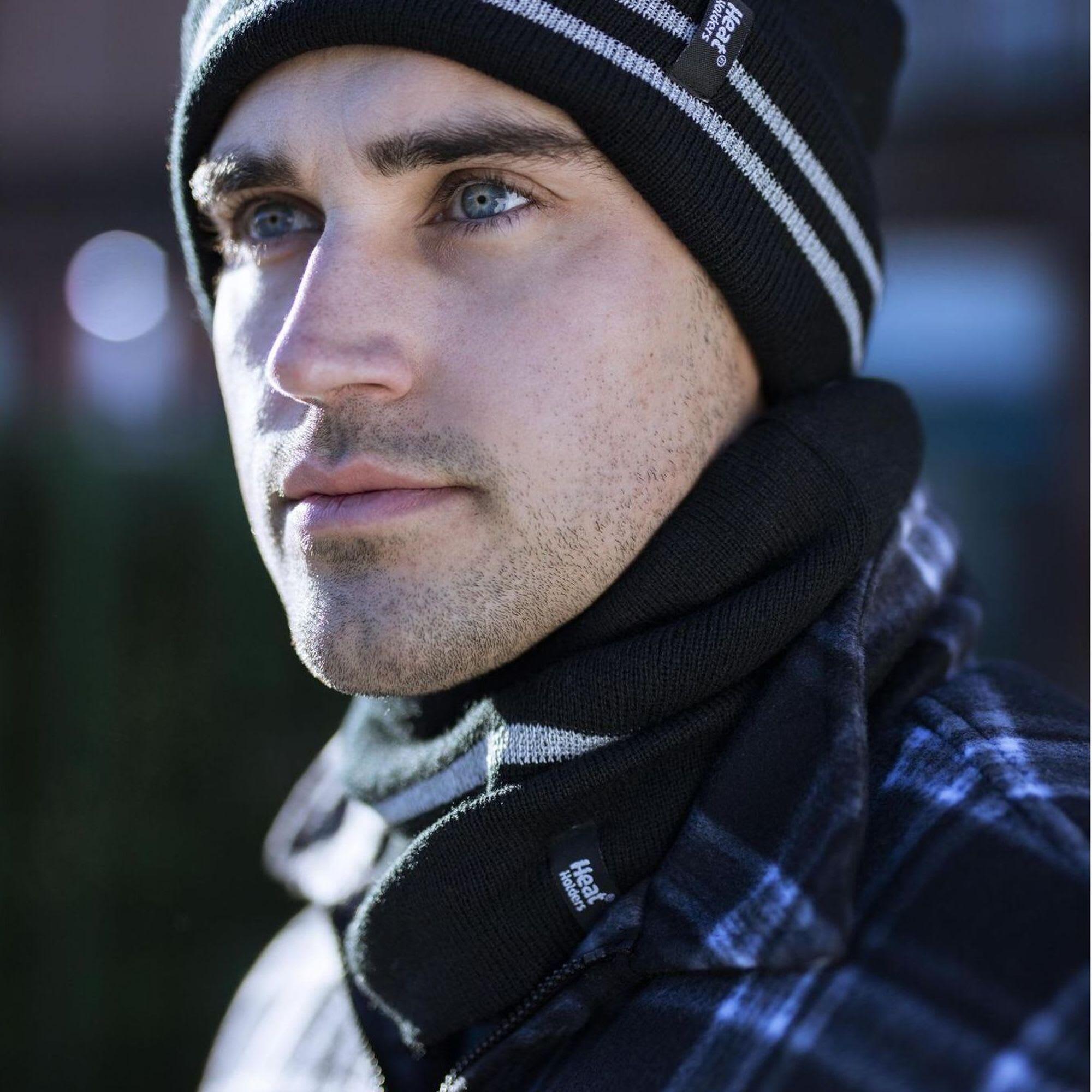 Heat Holders - 1 Ensemble Homme Bonnet Gant Cache Cou Haute Visibilité Hiver 4/5