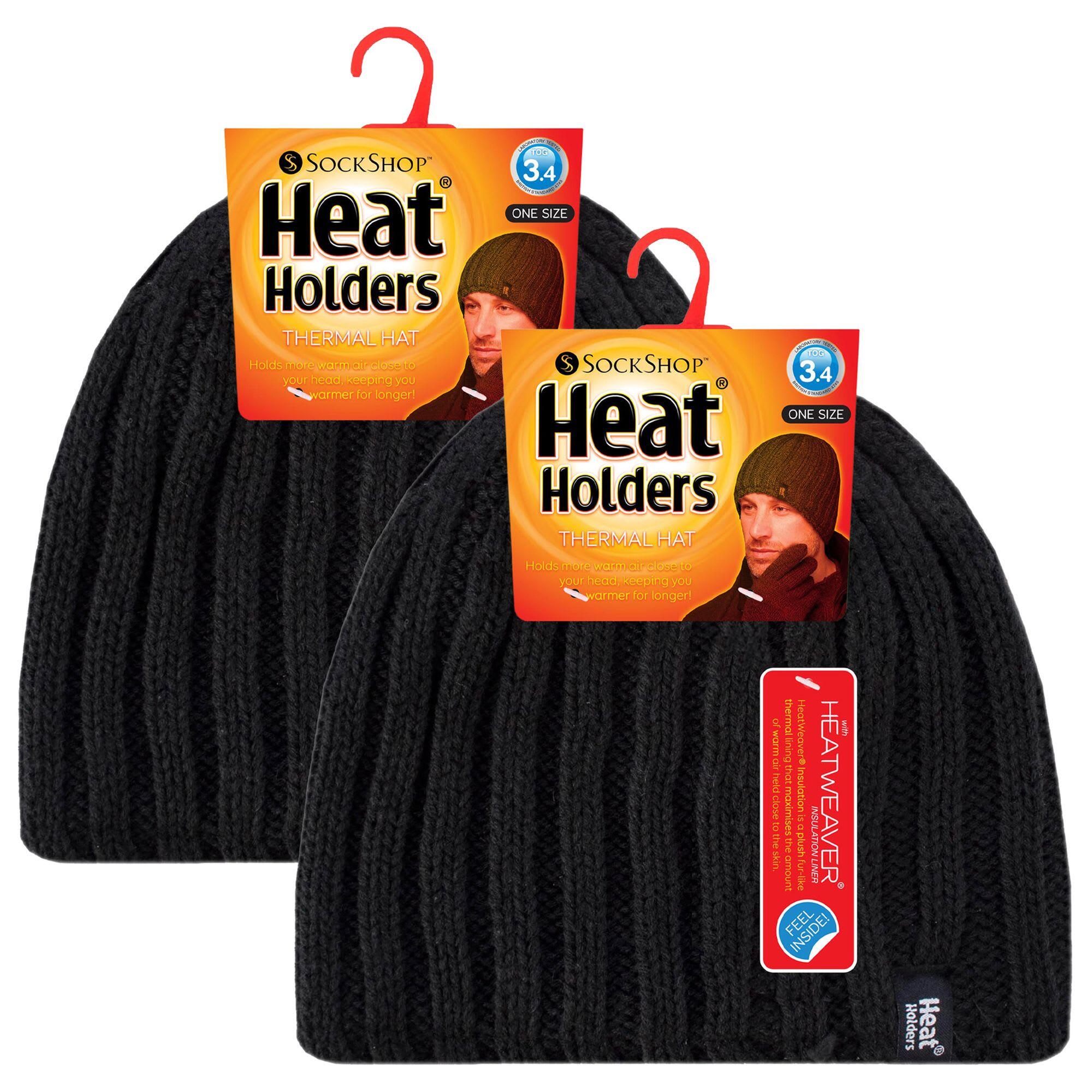 Lot de 2 bonnets d'hiver épais côtelés pour hommes 2/5