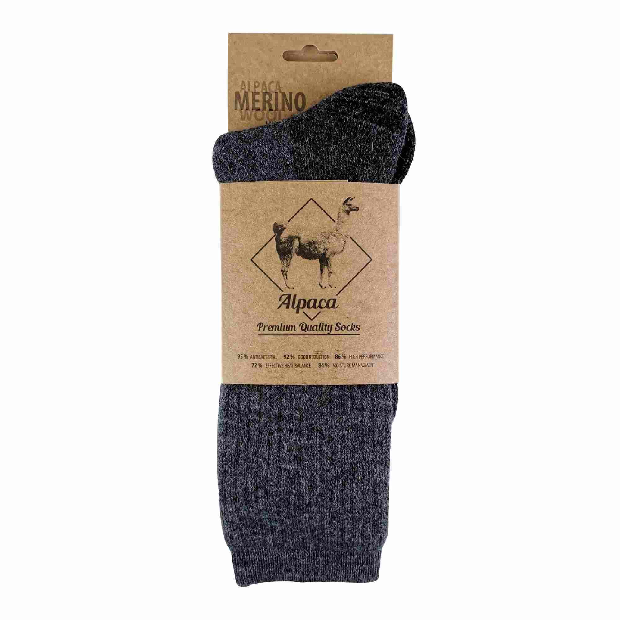 Comodo - 1 Paio Calzini Uomo Trekking Lunghi Alpaca Merino Al Ginocchio 2/4