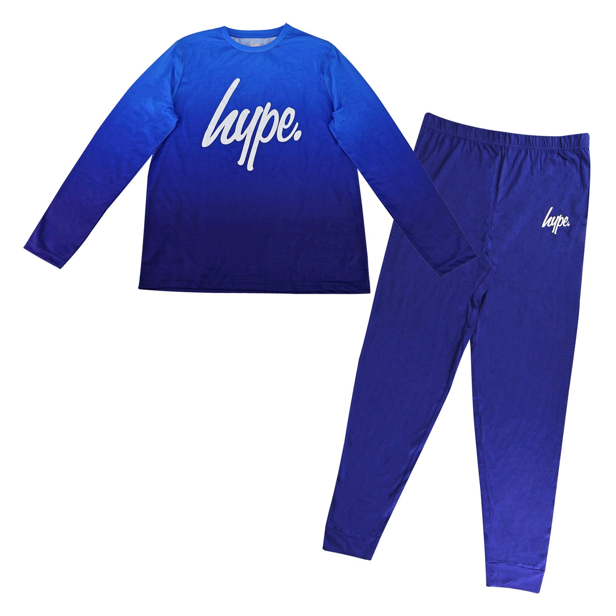 Boys Ombre Long Sleeve Pyjama Set Blue Kids Nightwear