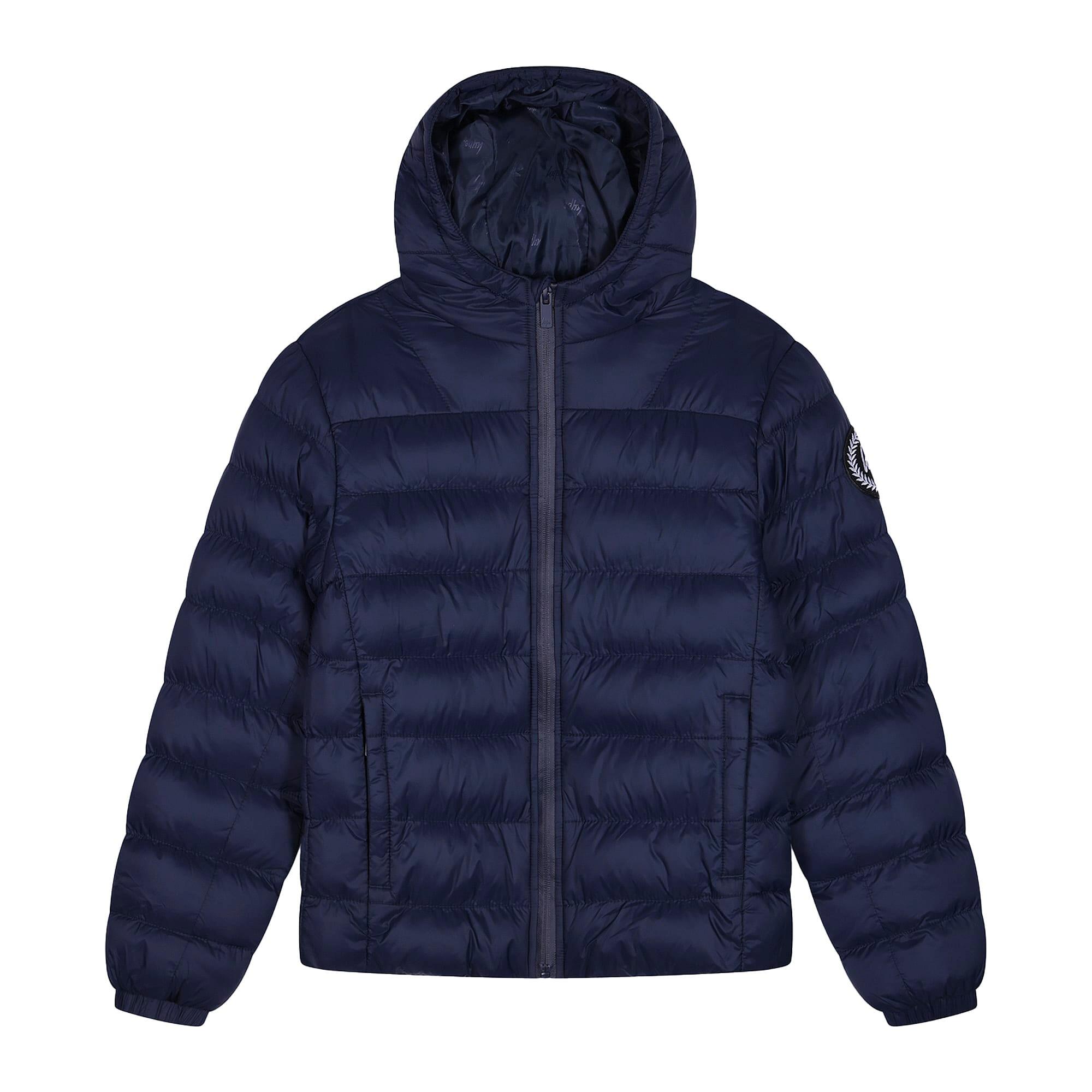 Kids Puffer Jacket Girls and Boys Navy Hooded Warm Quilted Coat