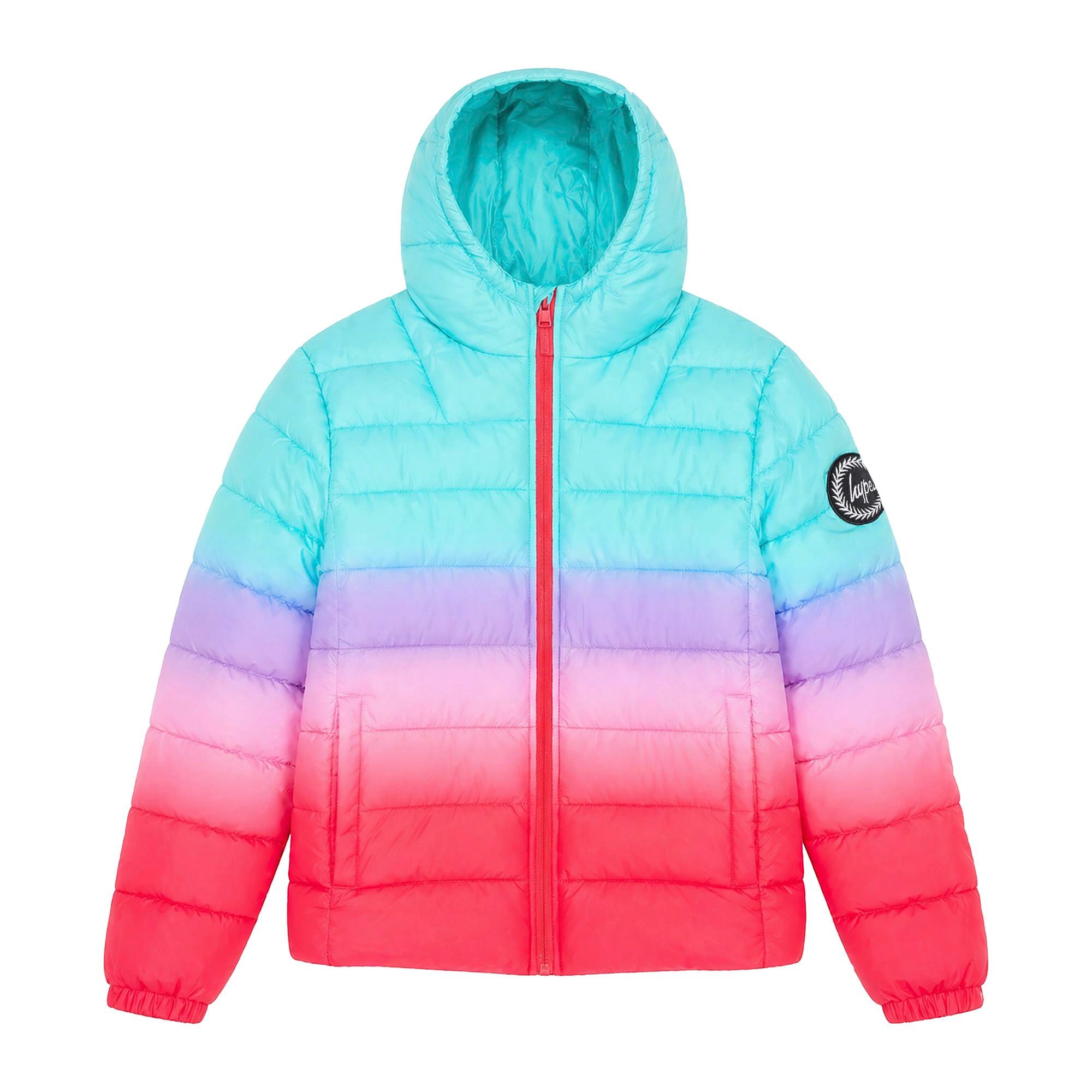 Girls Padded Jacket Kids Pink Hooded Quilted Warm Winter Coat
