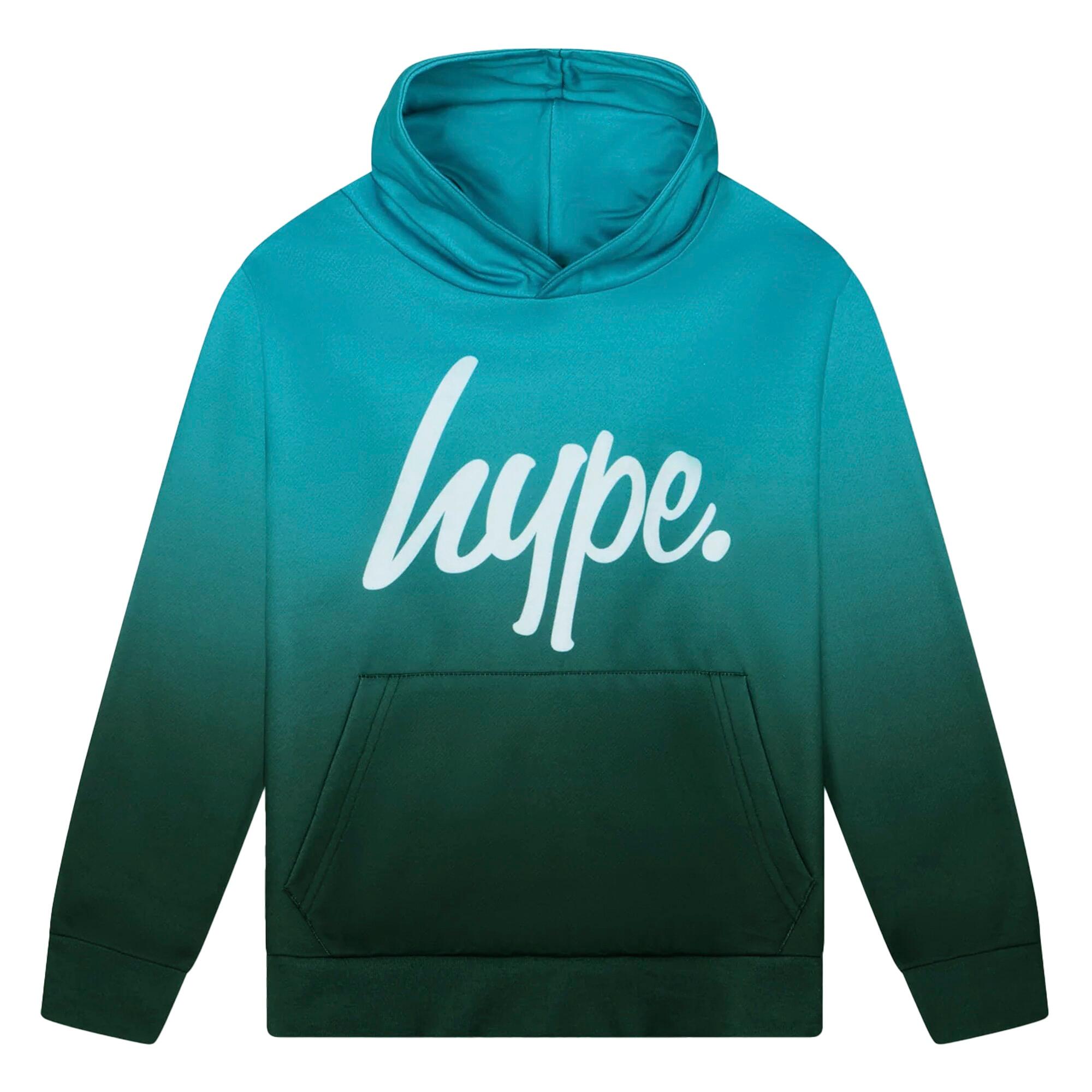 Teal Ombre Boys Hoodie Soft Casual Kids Sweatshirt Comfortable Fit