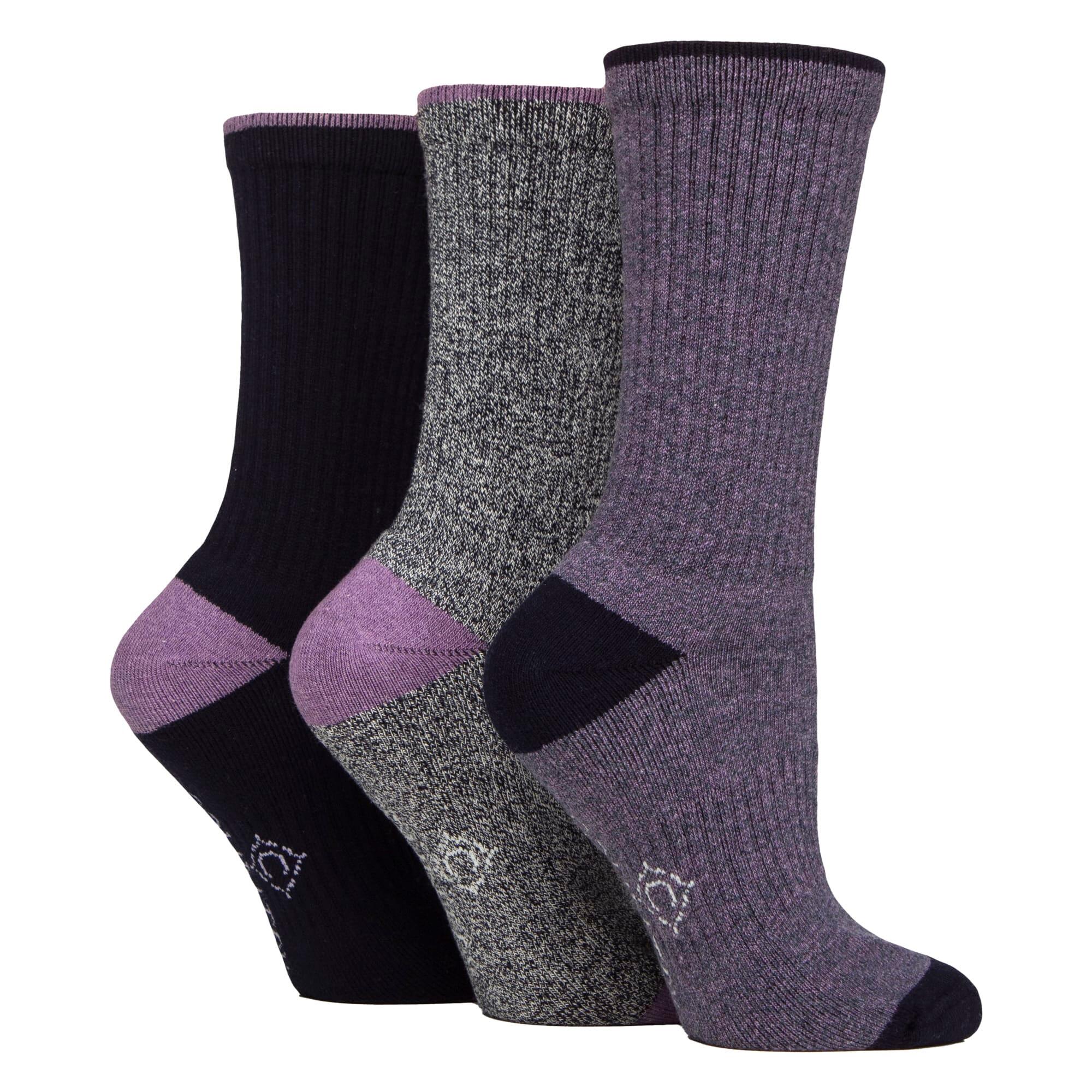 3 Pairs Ladies Water Repellent Midweight Outdoor Socks for Hiking & Walking