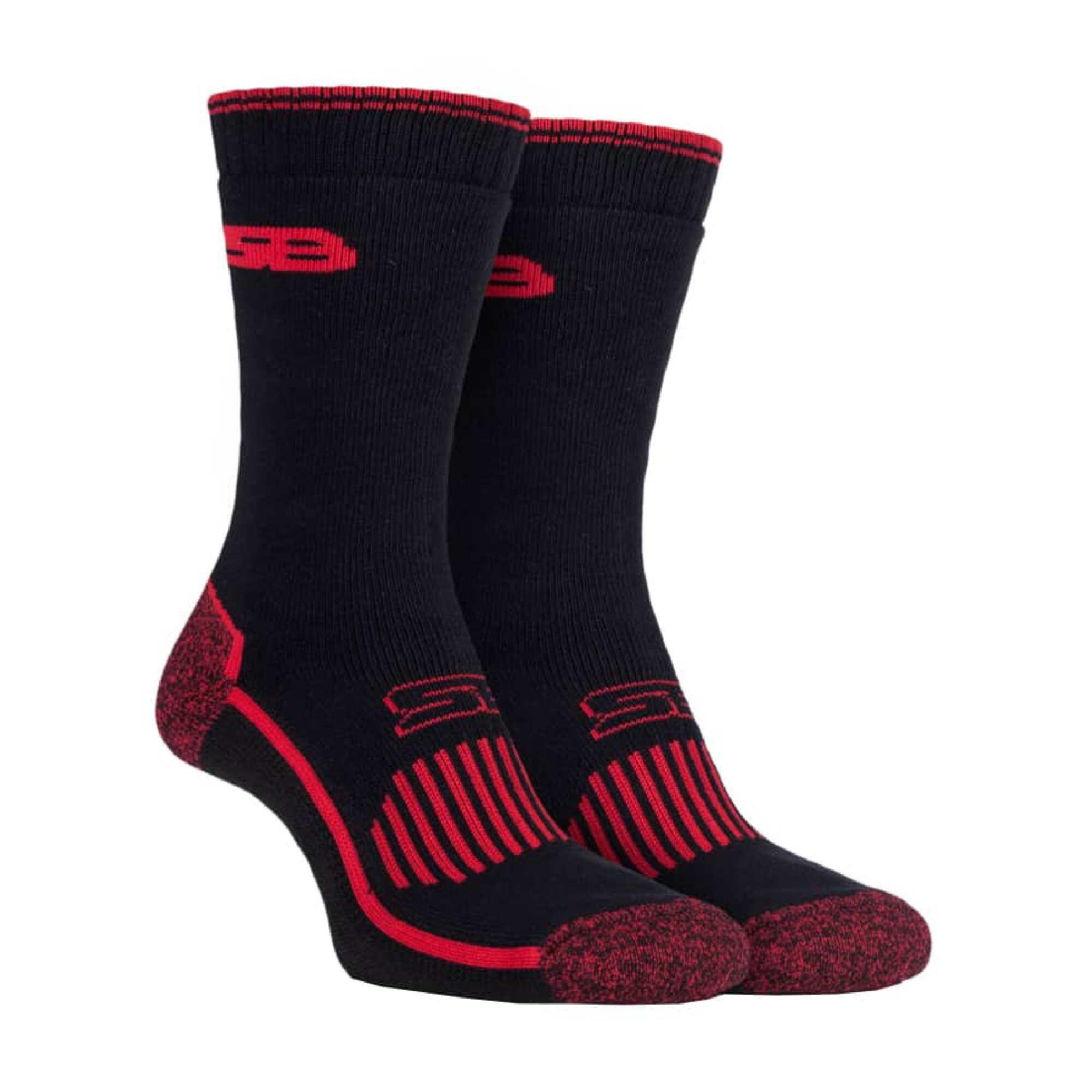2 Pack Mens Heavy Duty Reinforced Cotton Socks for Boots