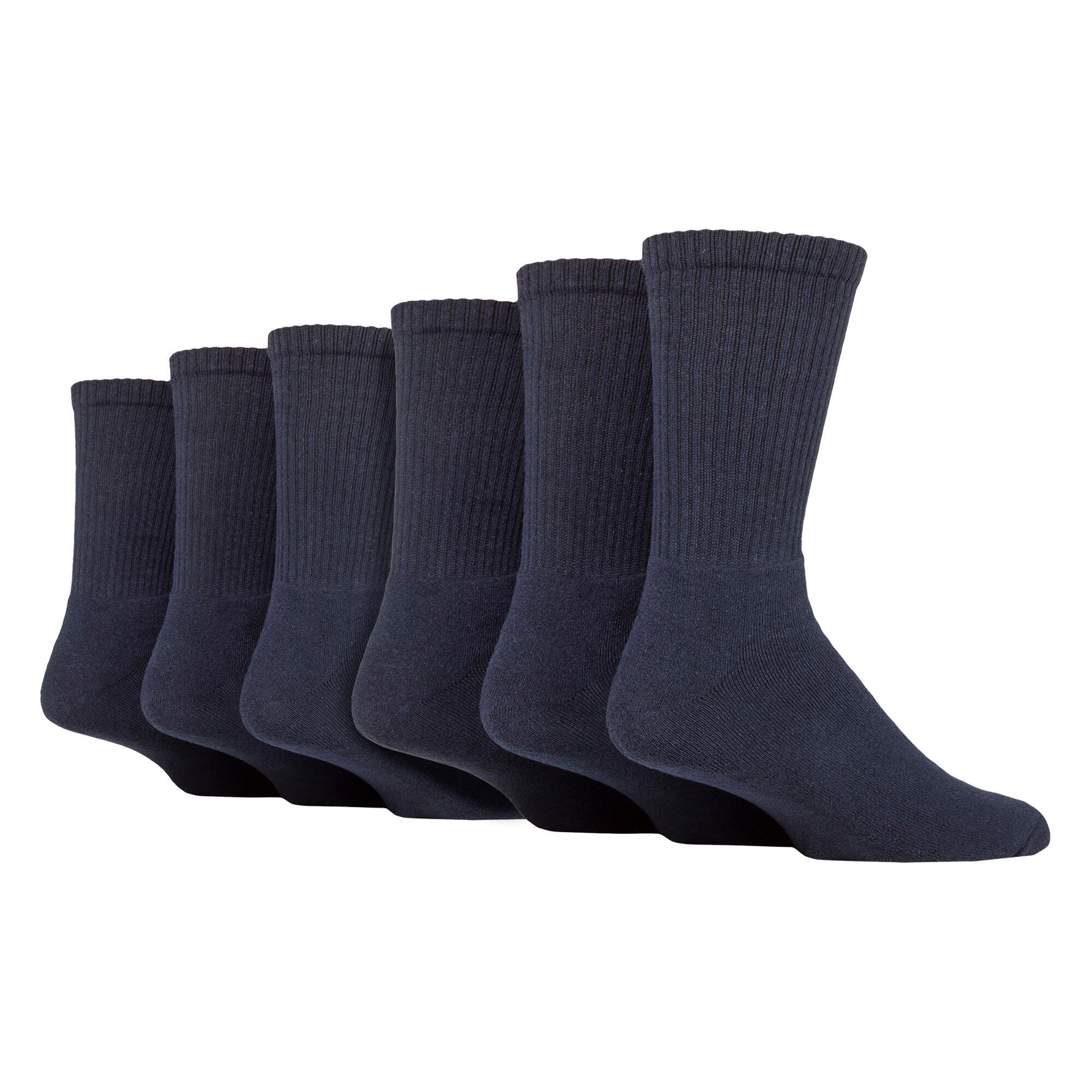 6 Pack Mens Plain Crew Sport Socks - Soft Cotton Everyday Athletic Socks