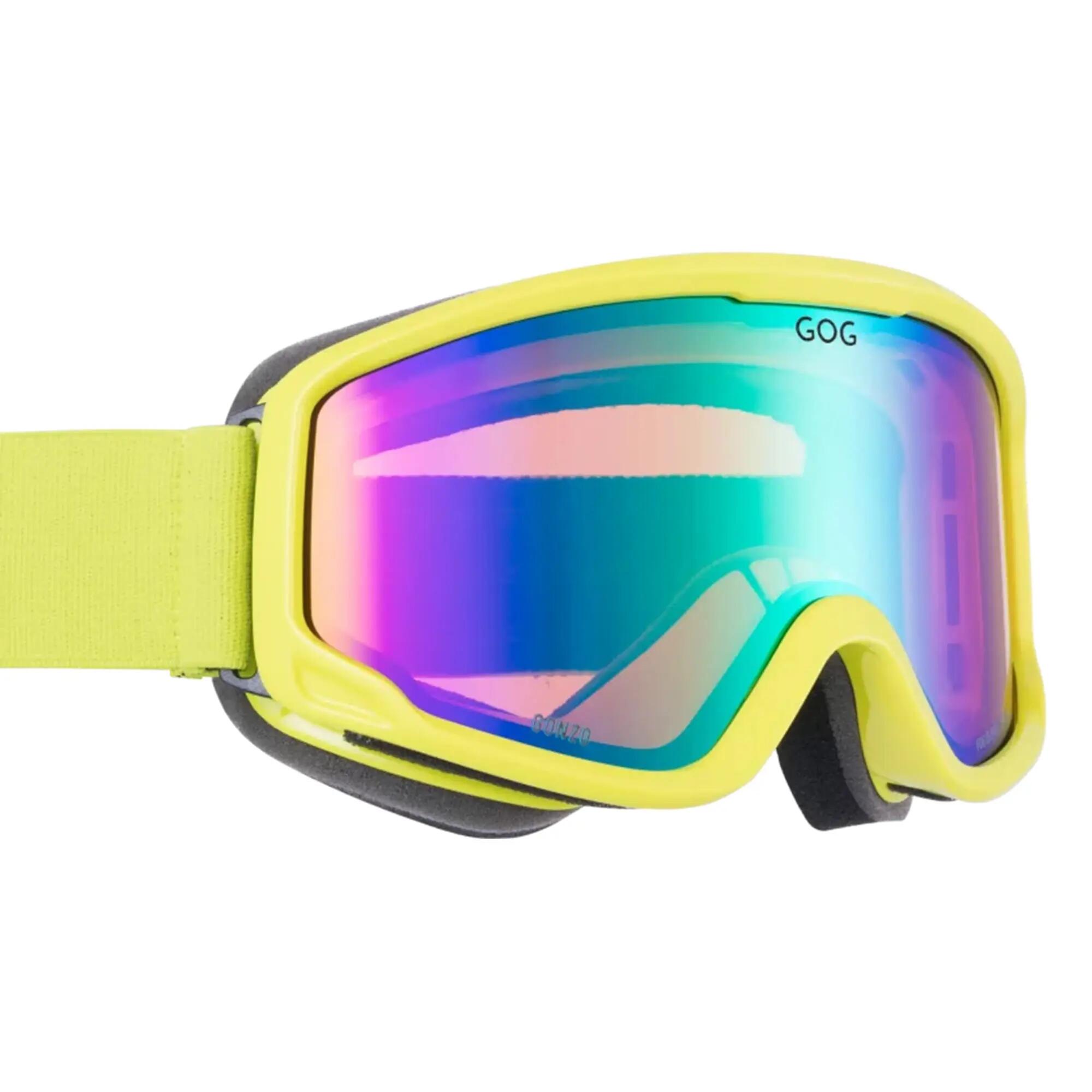 Gonzo UV400 Ski Snowboard Goggles with Anti-Fog Mirror Hydrophobic Double Lens