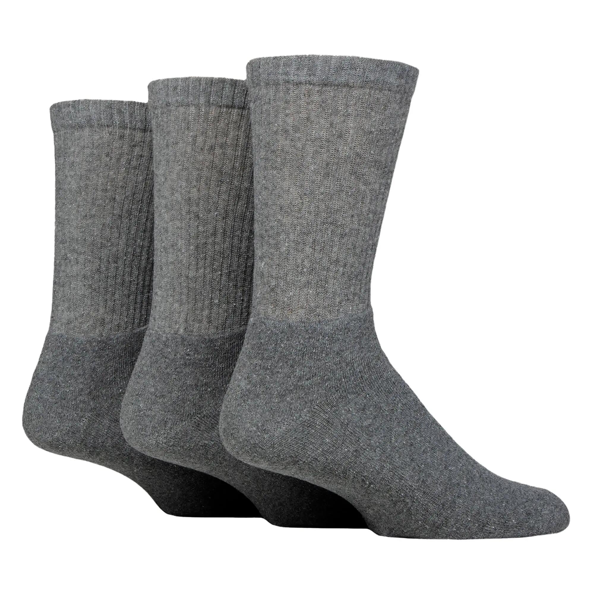 3 Pack Mens Plain Crew Sport Socks - Soft Cotton Everyday Athletic Socks