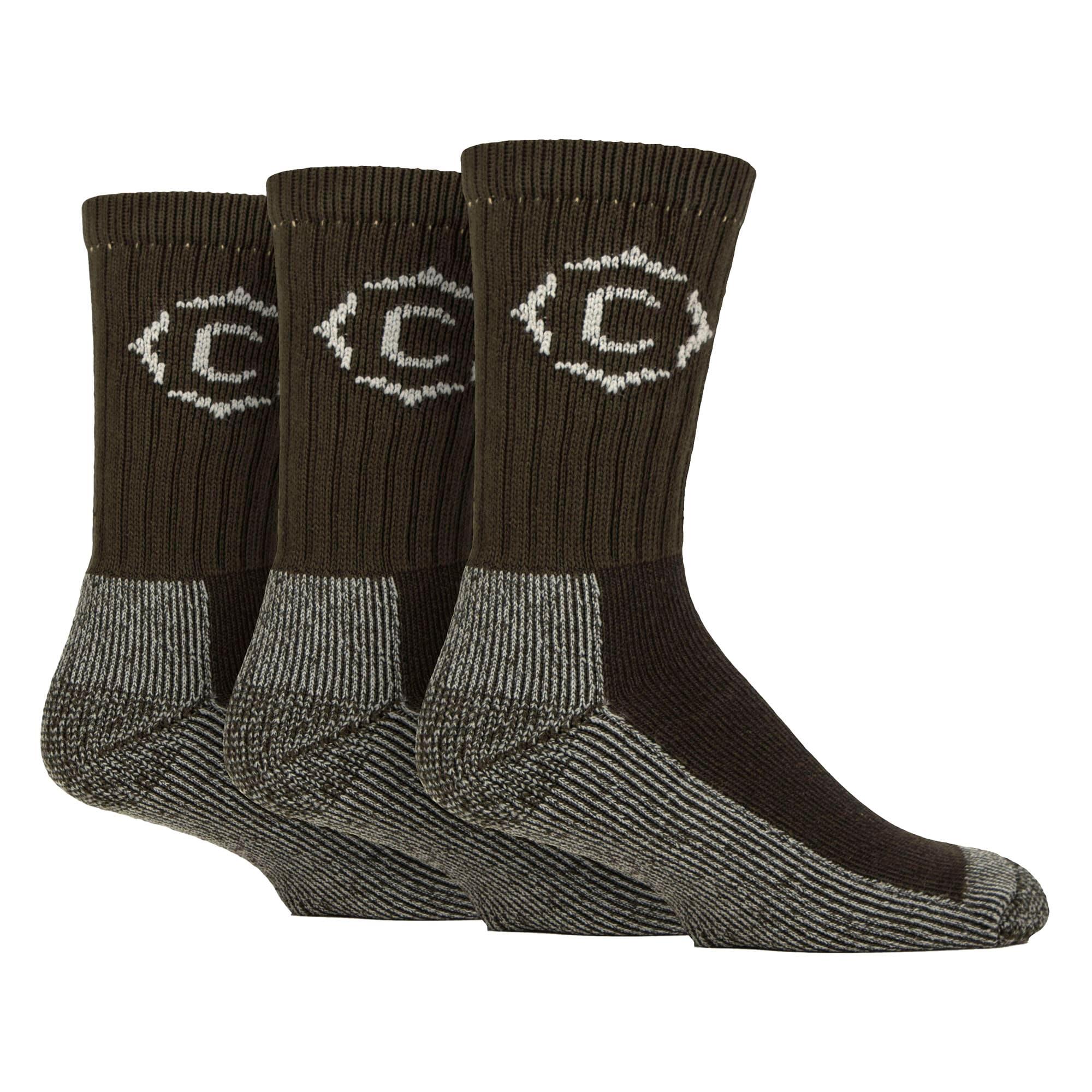 3 Pairs Mens Heavy Duty Cushioned Hiking Socks with Reinforced Heel & Toe