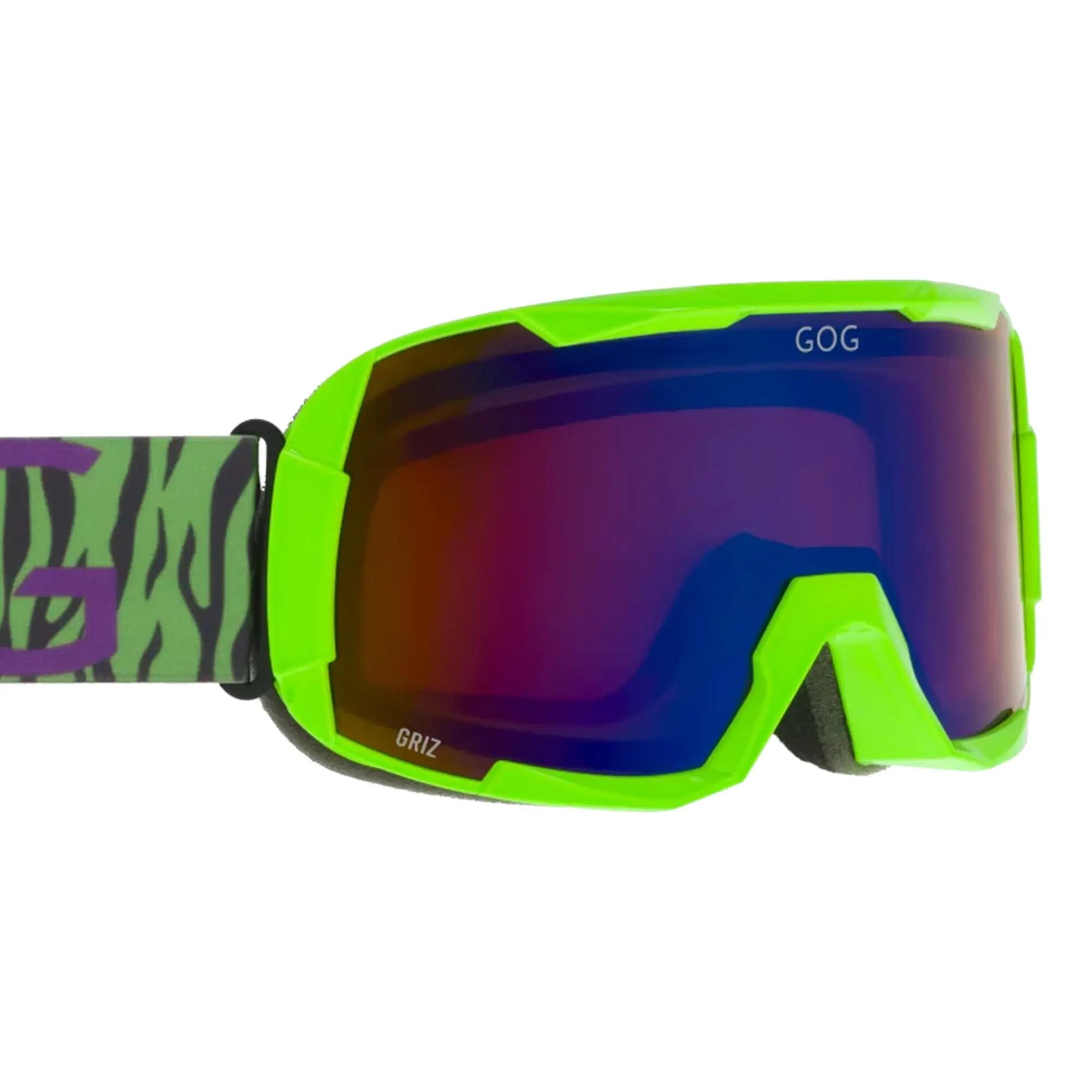 Griz UV400 Ski Snowboard Goggles with Anti-Fog Mirror Hydrophobic Double Lens