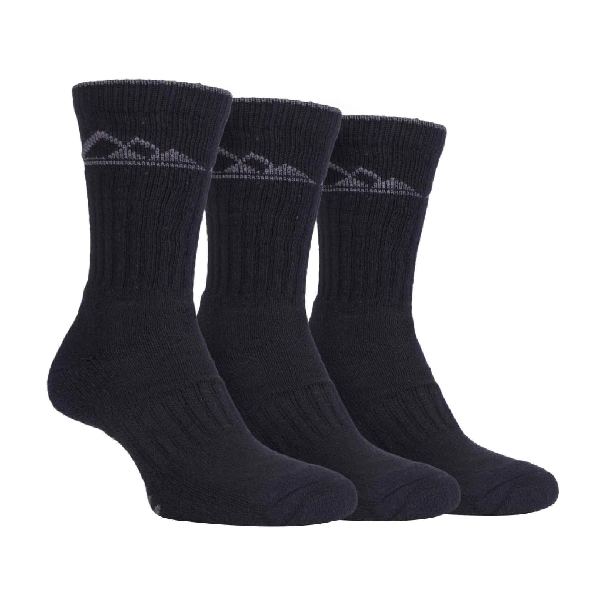 3 Pack Mens Heavy Cushioned Outdoor Cotton Hiking Socks
