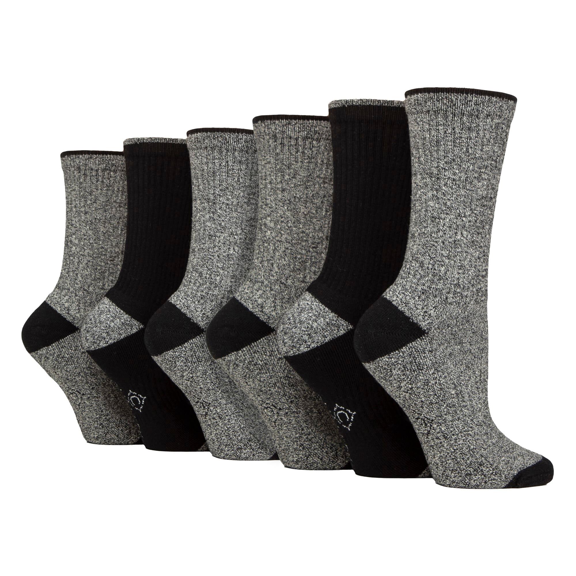 6 Pairs Ladies Water Repellent Midweight Outdoor Socks for Hiking & Walking