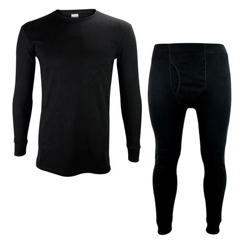 Mens Thermal Underwear Set | Fleece Lined Top & Long Johns Set