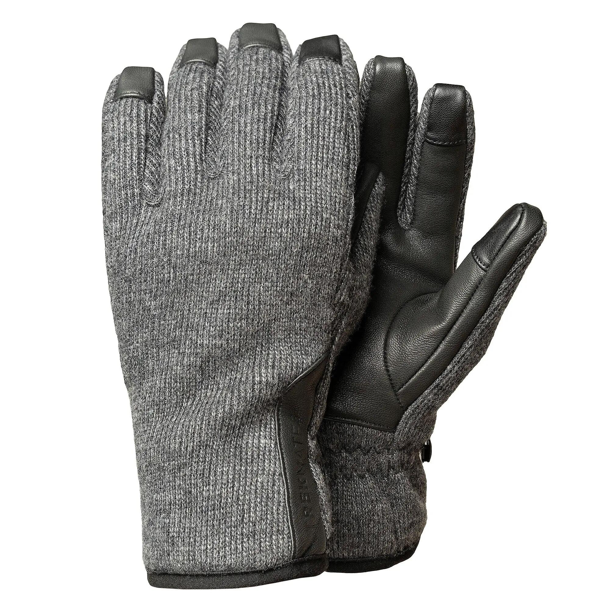 Mens Waterproof Wool-Blend Leather Palm Winter Touchscreen Gloves
