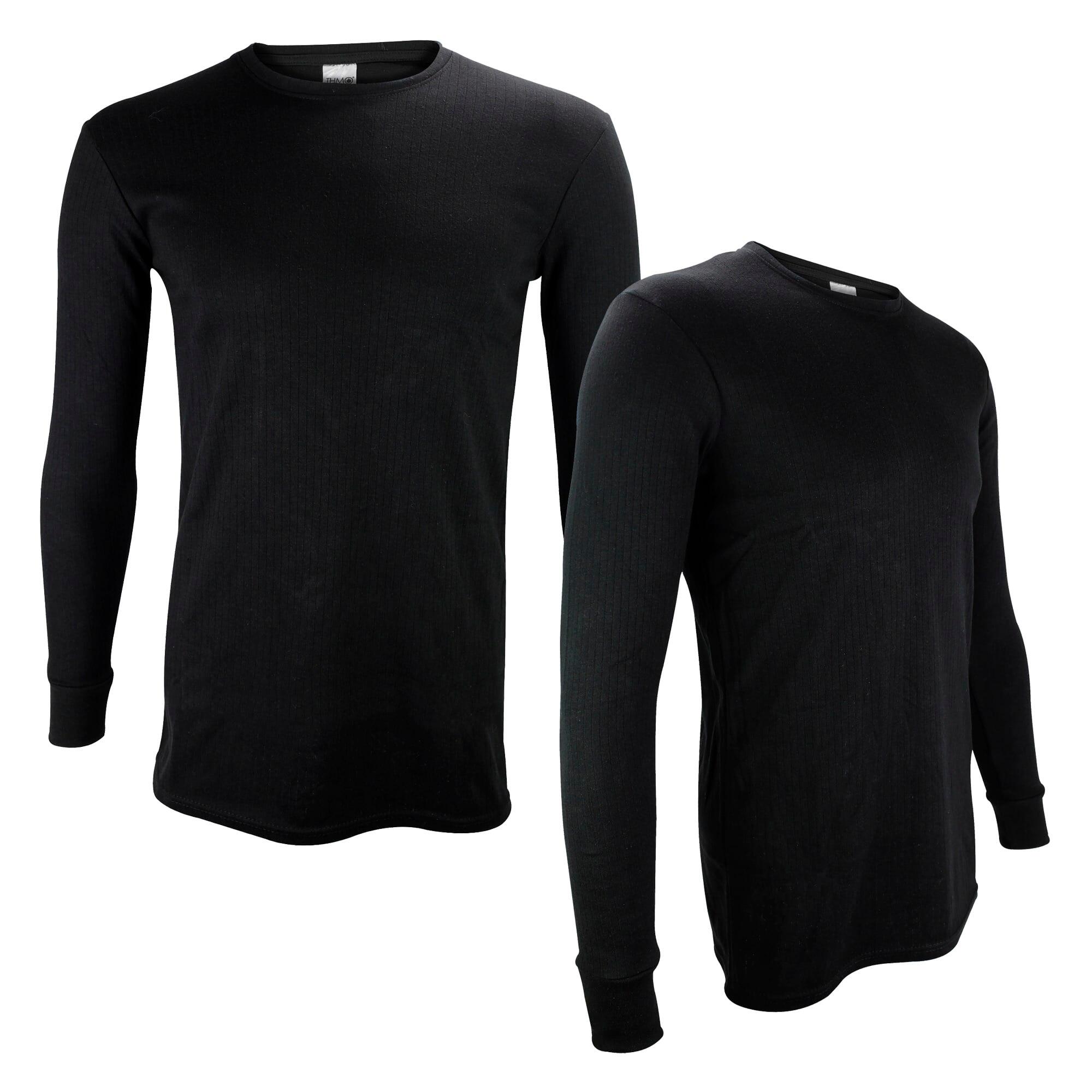 2 Pack Mens Thermal Tops Long Sleeve | Warm Winter Fleece Base Layer Top