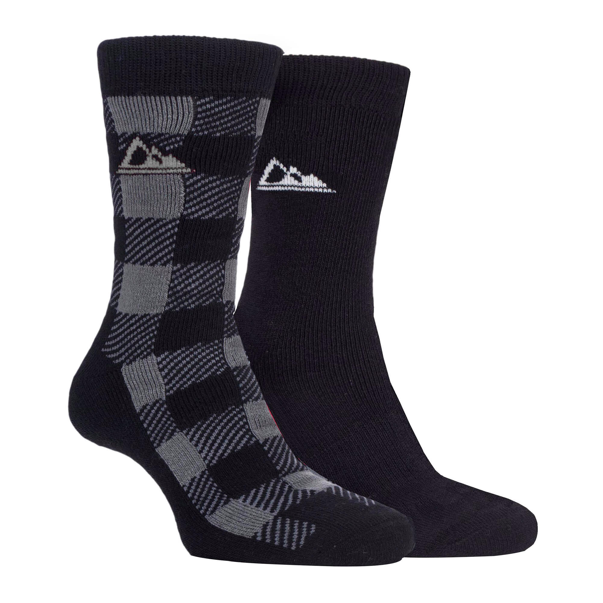 2 Pack Mens Thick Cushioned Patterned Winter Warm Thermal Boot Socks for Hiking