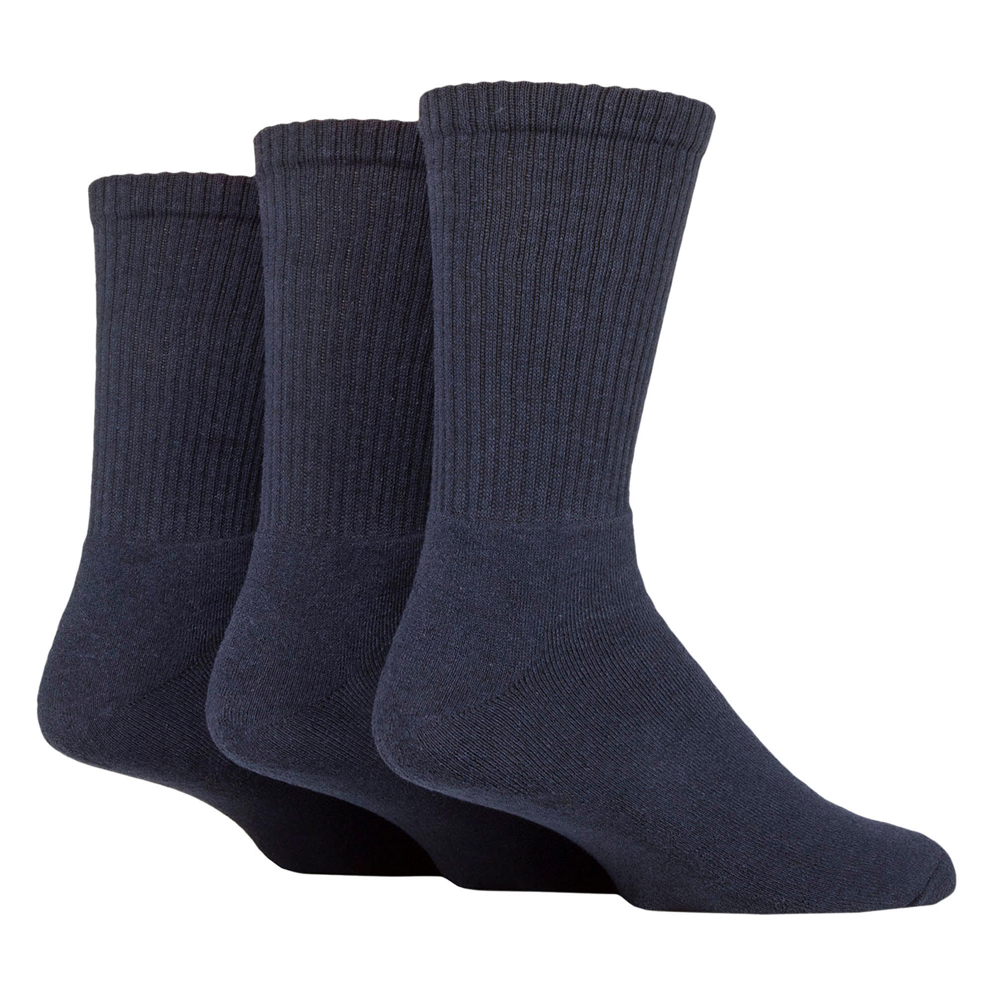 3 Pack Mens Plain Crew Sport Socks - Soft Cotton Everyday Athletic Socks