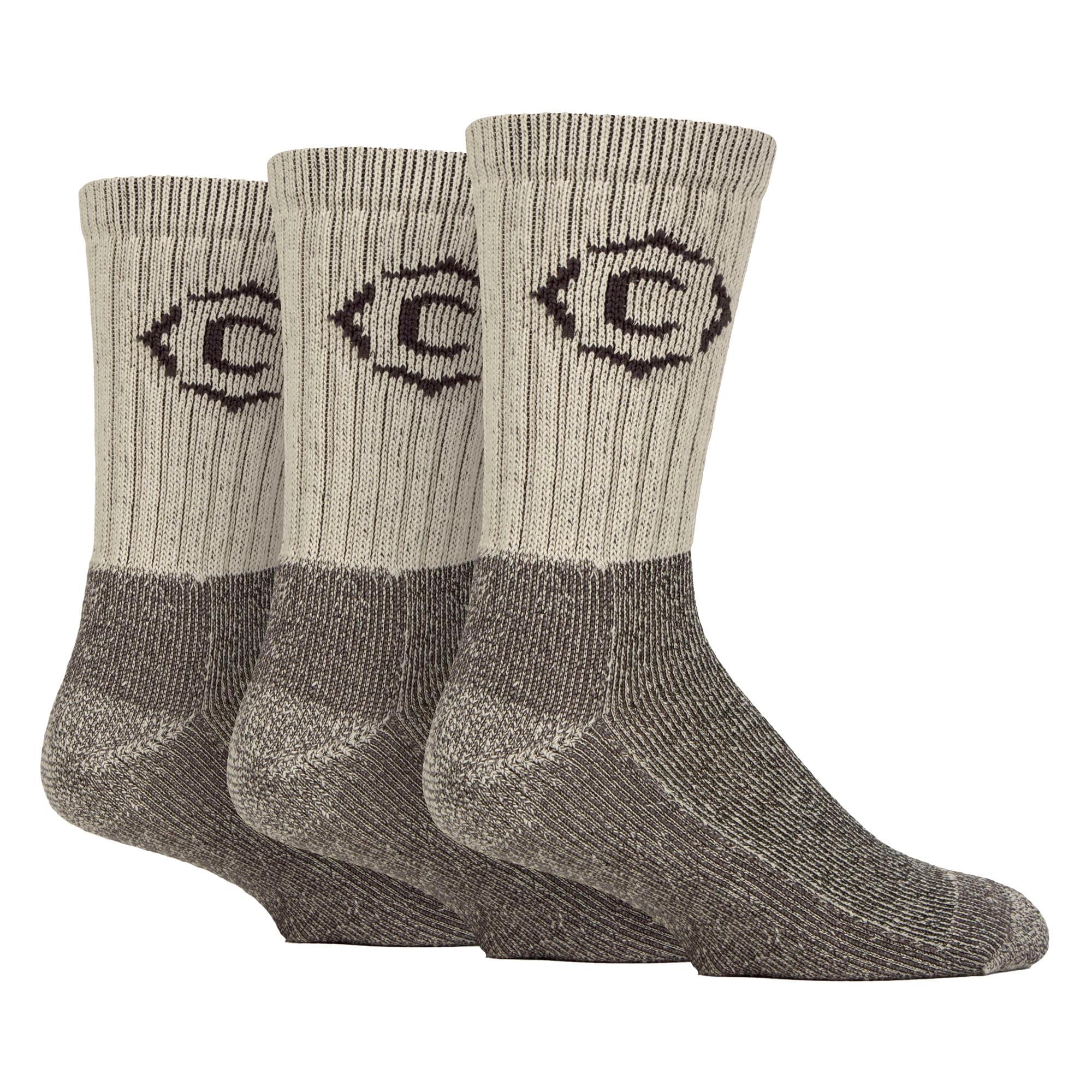 3 Pairs Mens Heavy Duty Cushioned Hiking Socks with Reinforced Heel & Toe