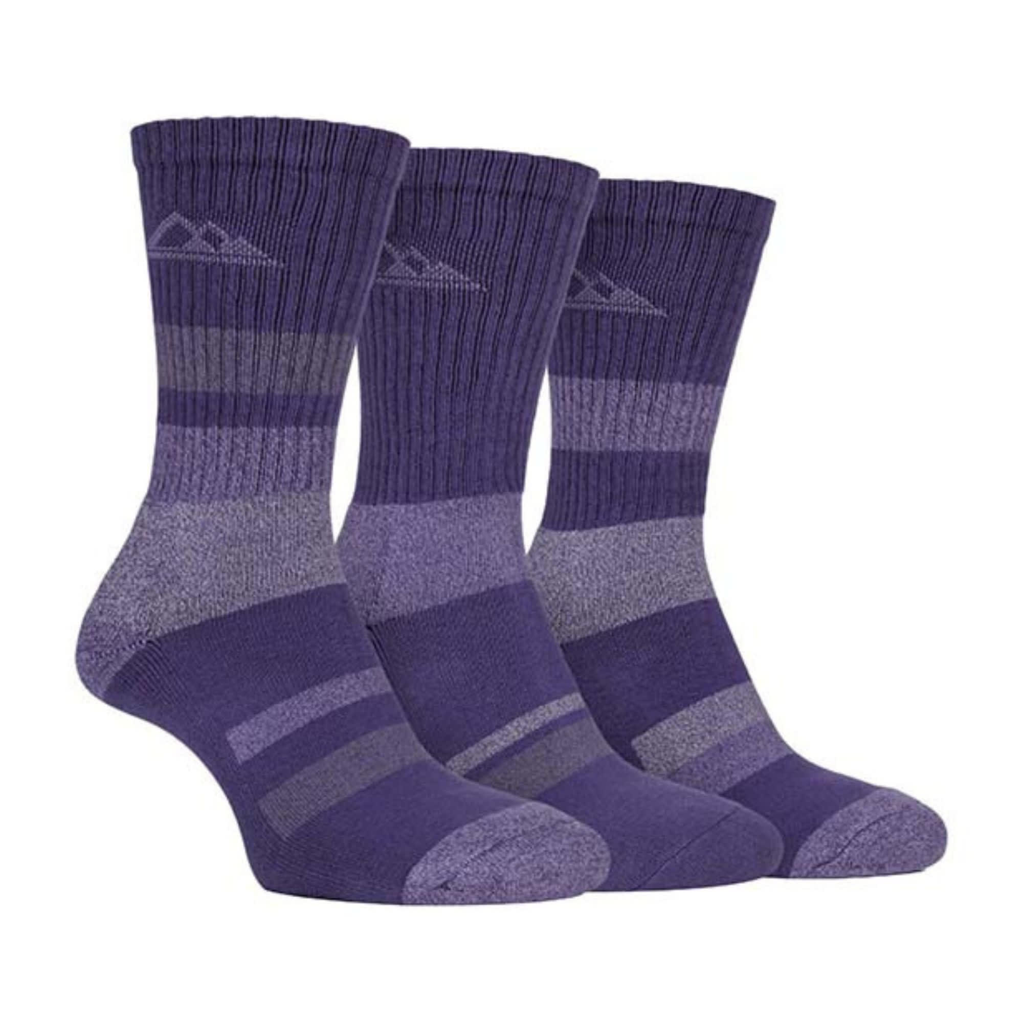 3 Pack Ladies Anti Blister Cotton Hiking Socks with Padded Sole