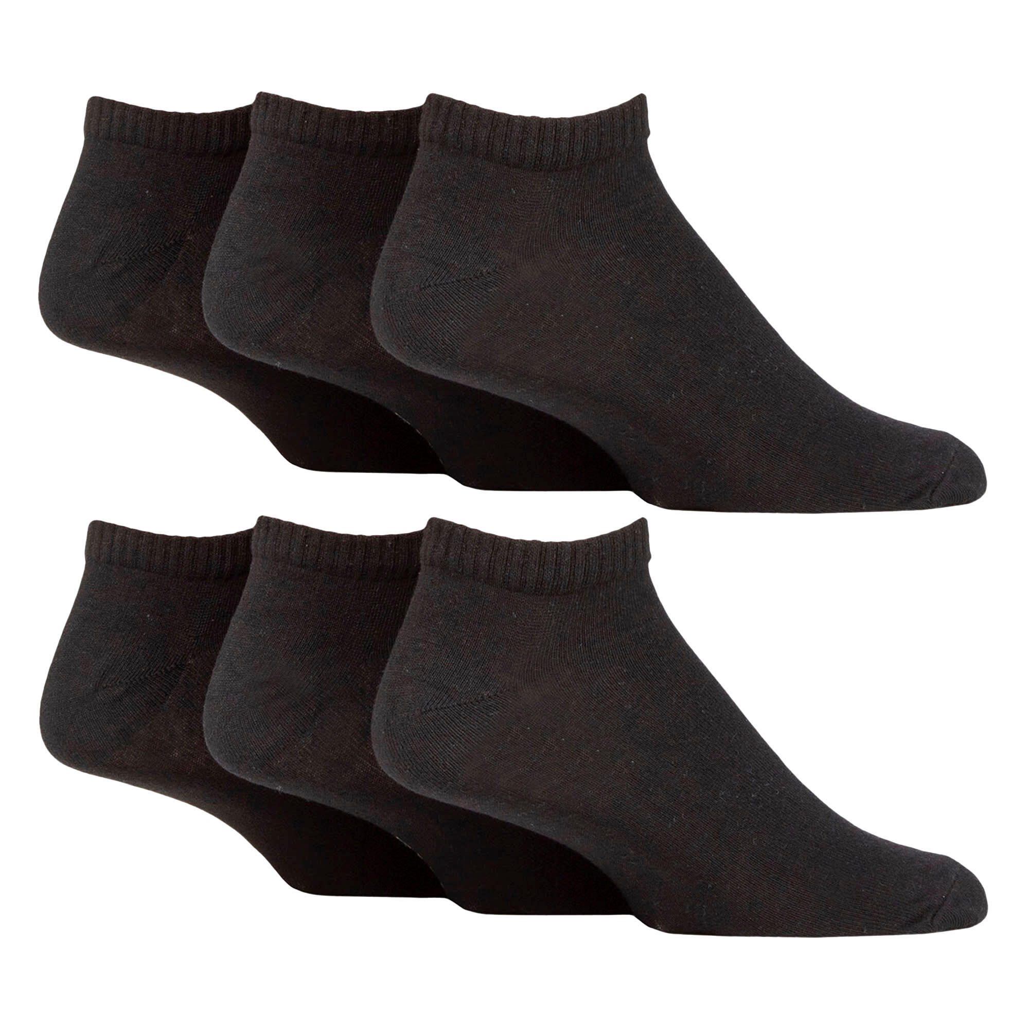 6 Pack Mens Plain Sports Trainer Socks - Comfortable Everyday Ankle Socks