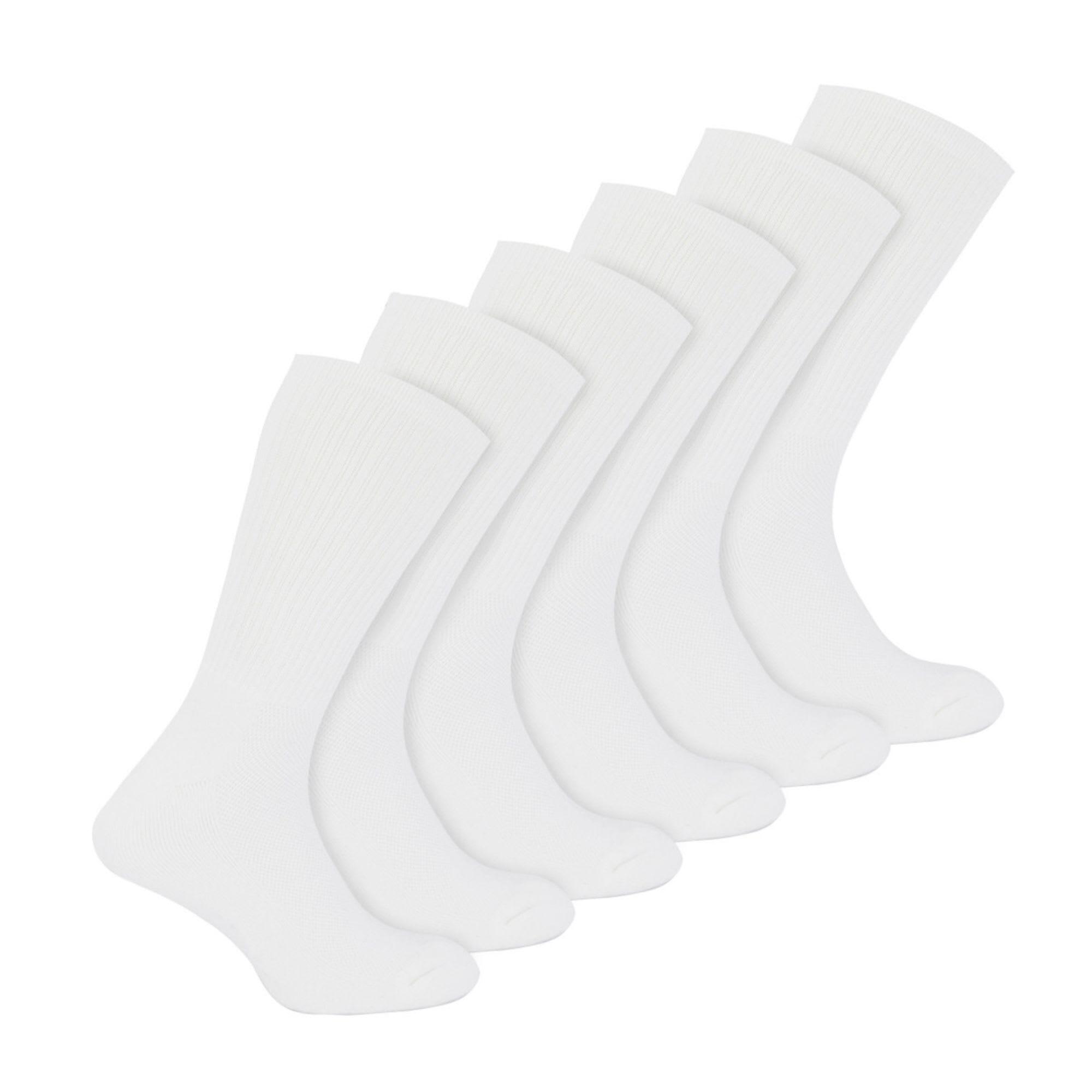 6 Pack Boys Bamboo Sport Socks | Sock Snob | Breathable Crew Kids White PE Socks