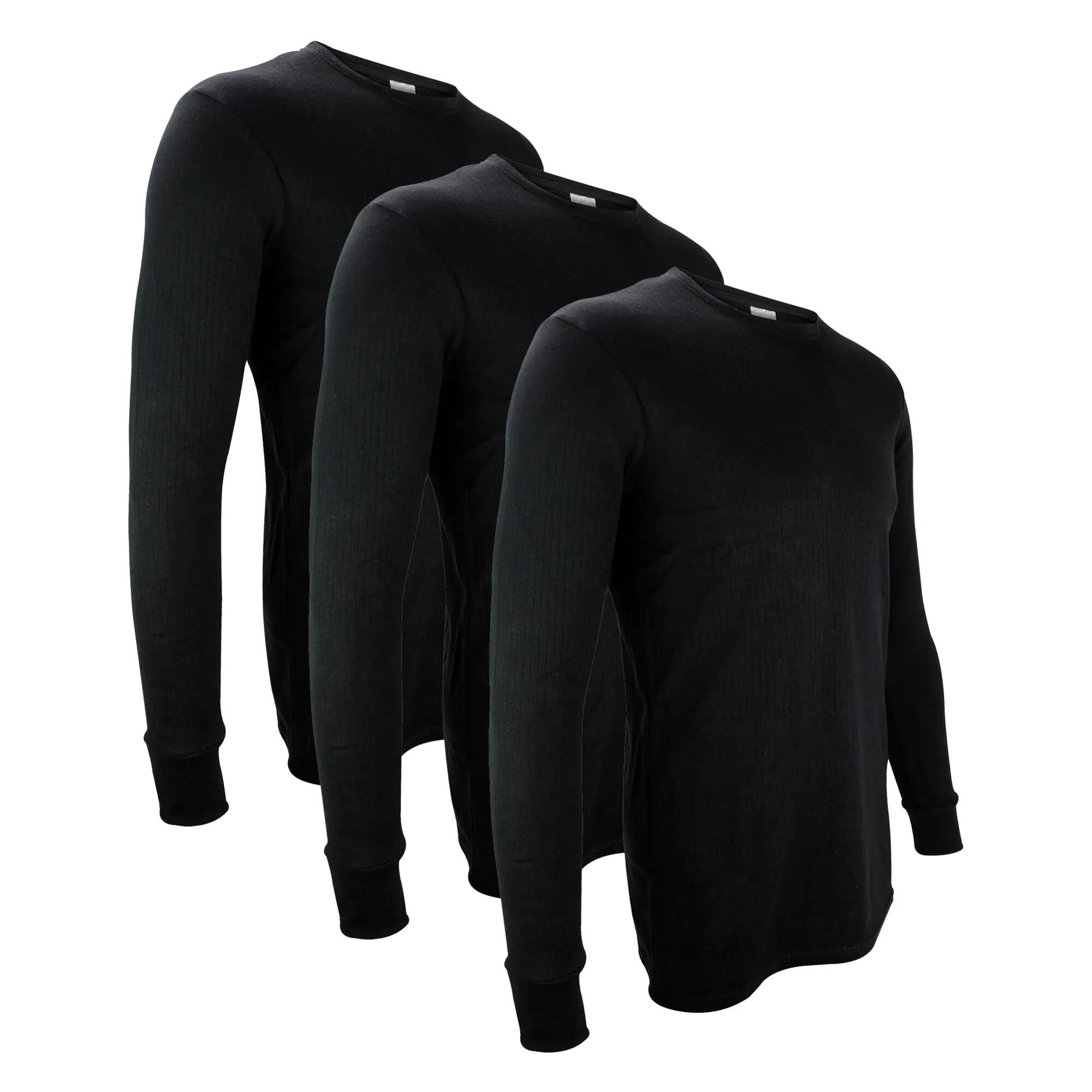 3 Pack Mens Thermal Underwear Top | Winter Base Layer Long Sleeve Top