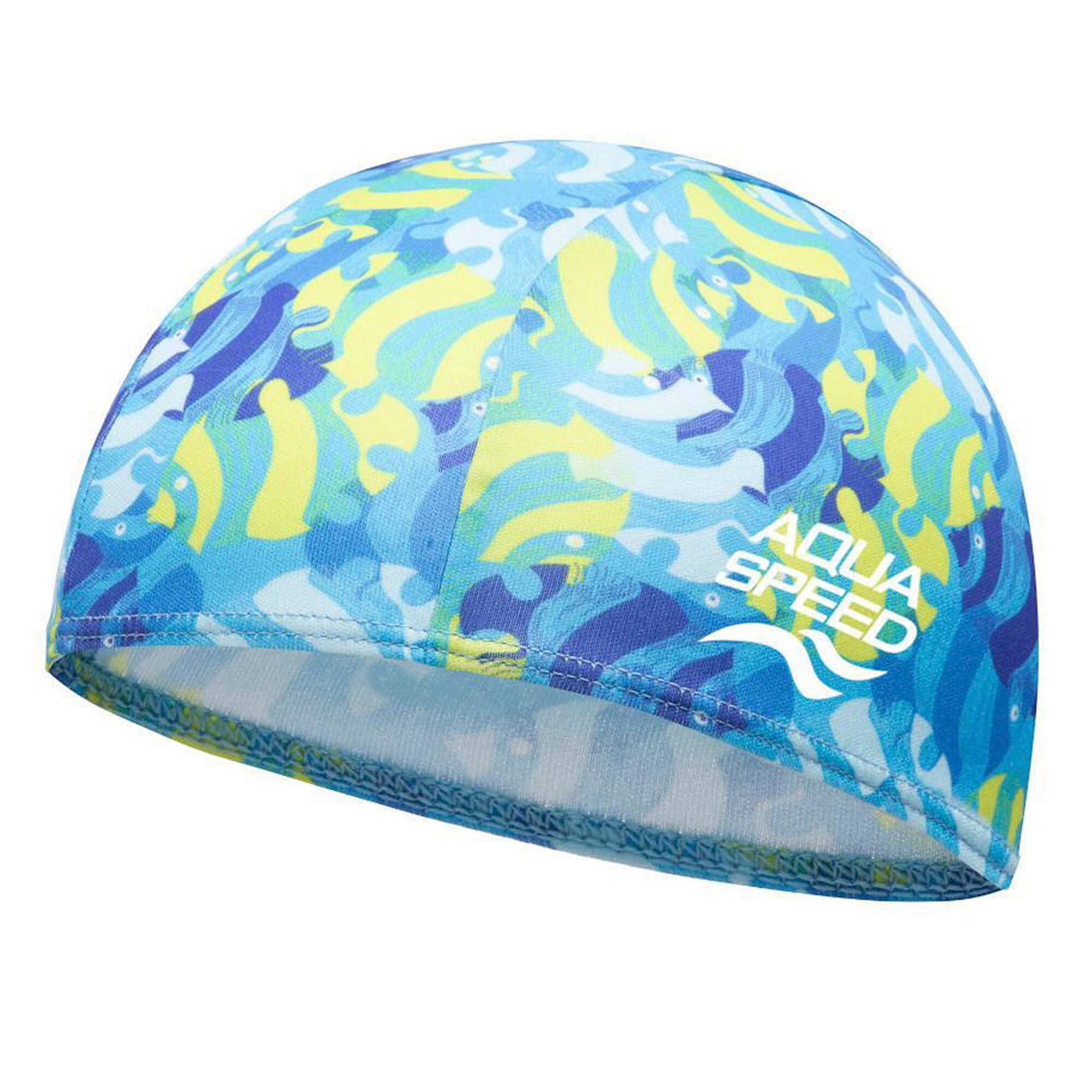 Baby Girl & Boy Patterned Fabric Swimming Cap | Flexible Comfortable Toddler Fit