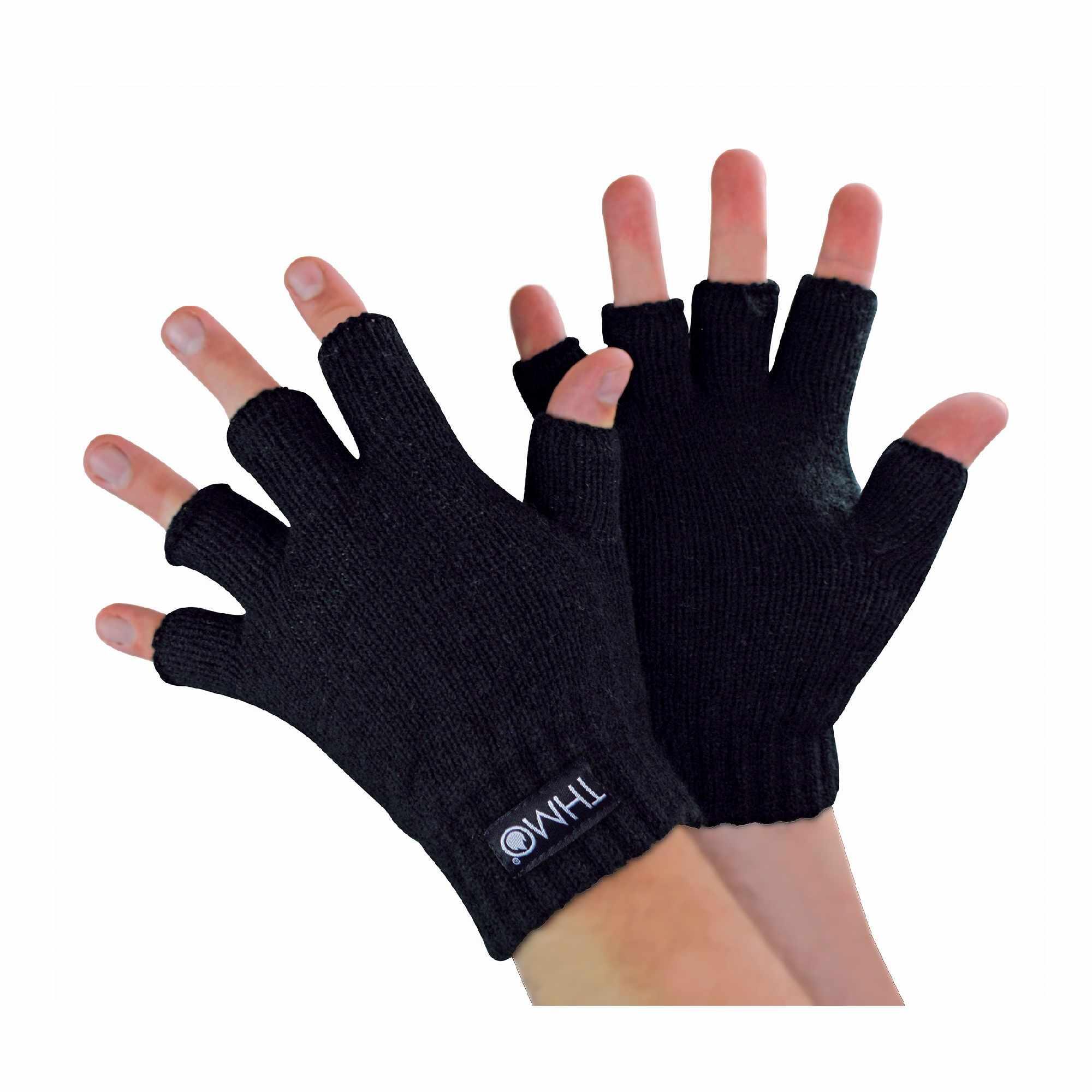 Kids 3M Thinsulate Fleece Lined Fingerless Gloves for Winter