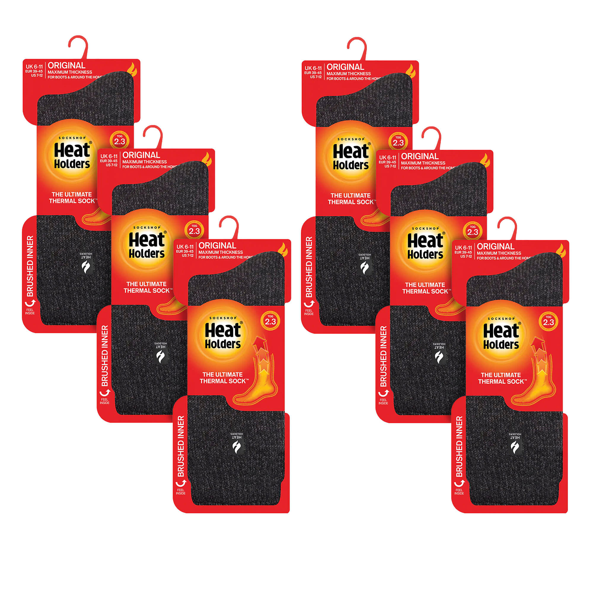 Heat Holders - 6 Paar original dicke Winter-socken für Herren 2/6
