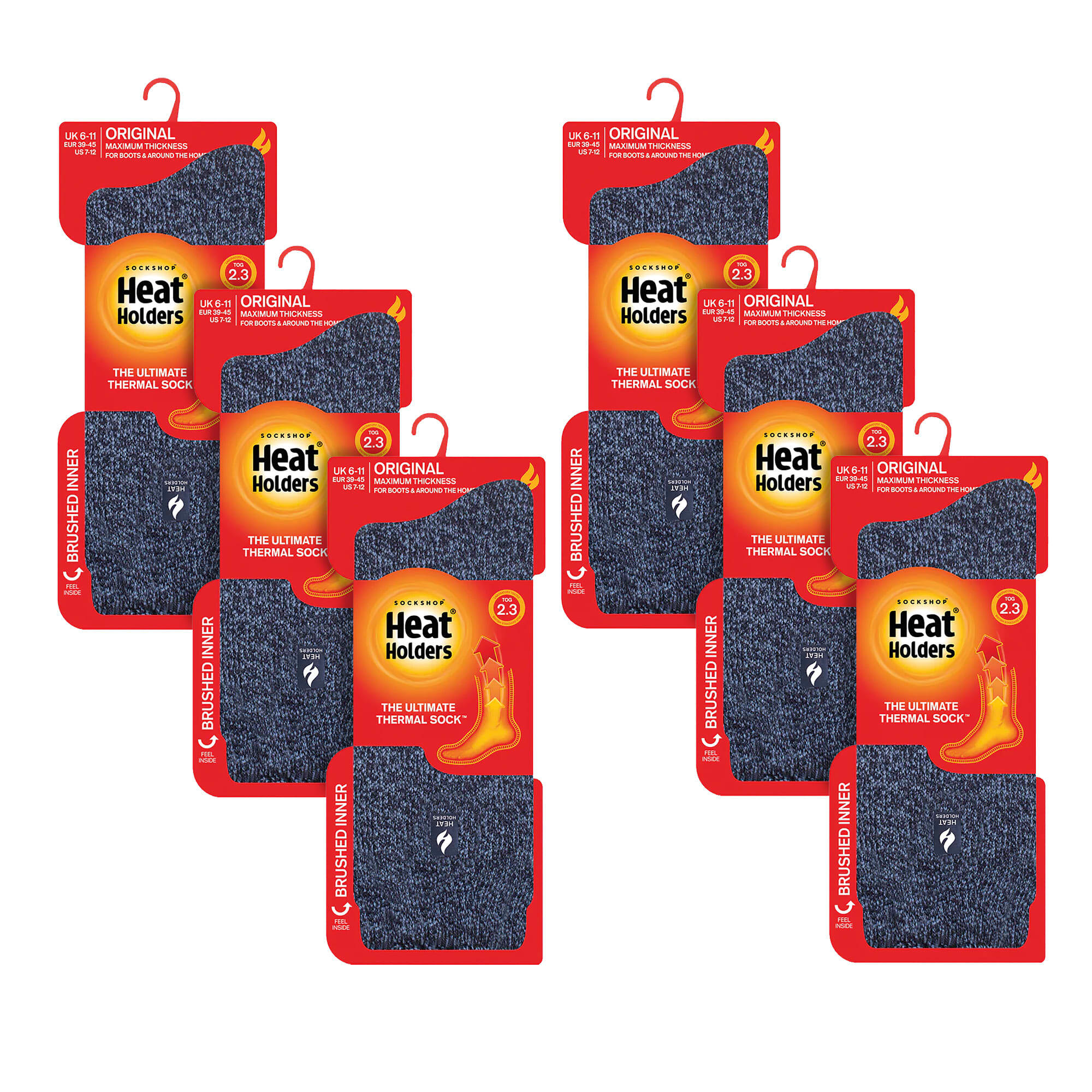Heat Holders - 6 Paar original dicke Winter-socken für Herren 2/6