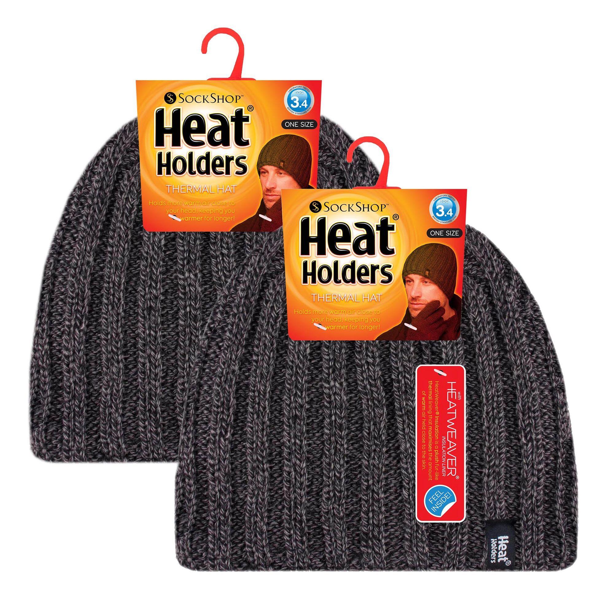 Mens Chunky Soft Winter Ribbed Hat - 2 Pack 2/5