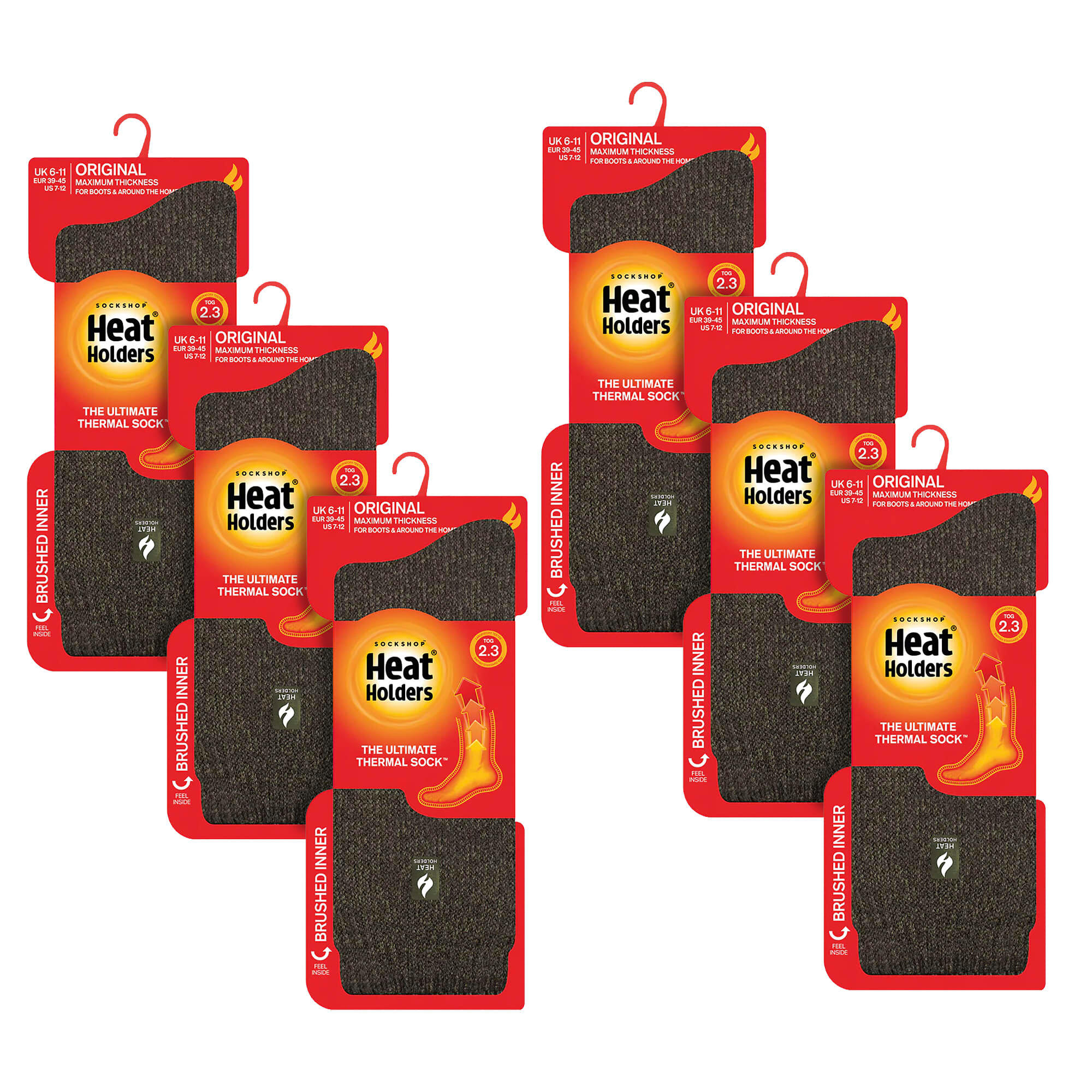 6 Pairs Mens Original Thick Winter Thermal Socks for Cold Weather 2/6