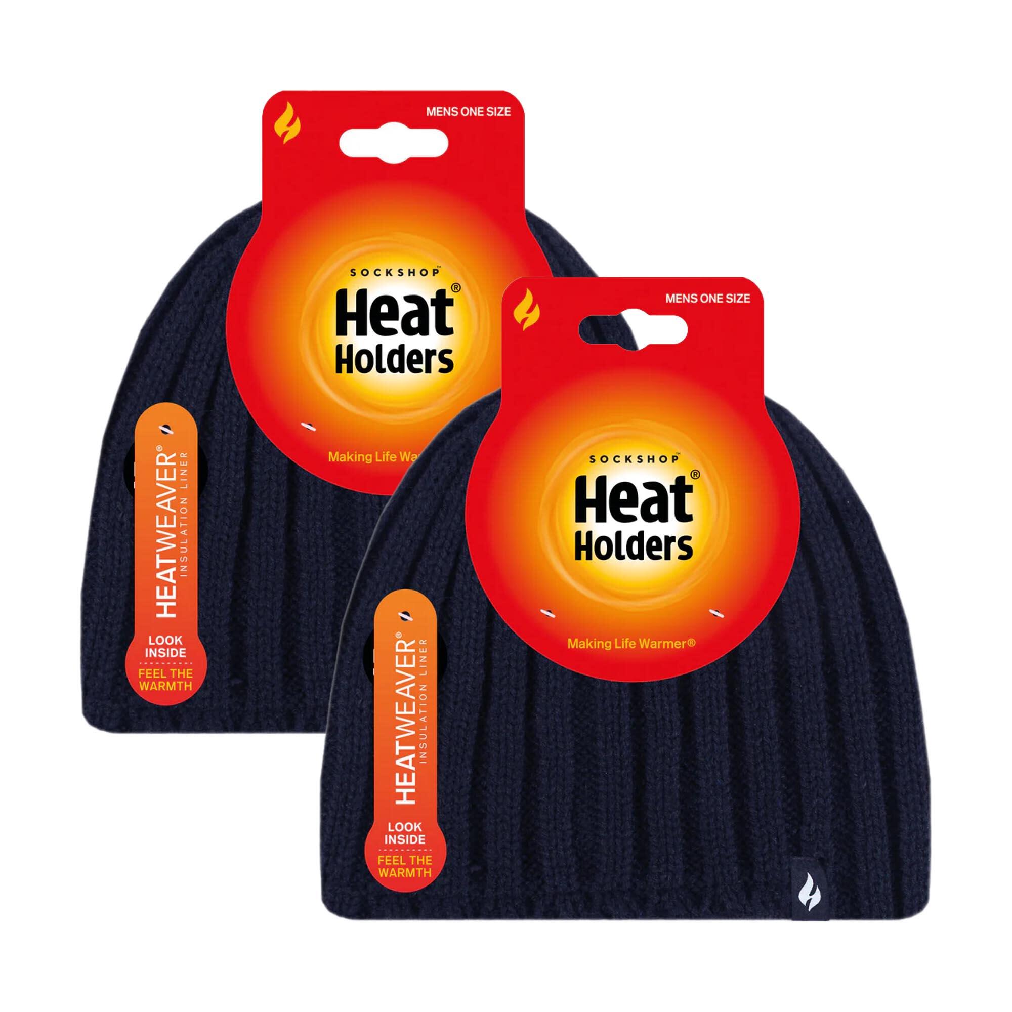 Lot de 2 bonnets d'hiver épais côtelés pour hommes 2/5