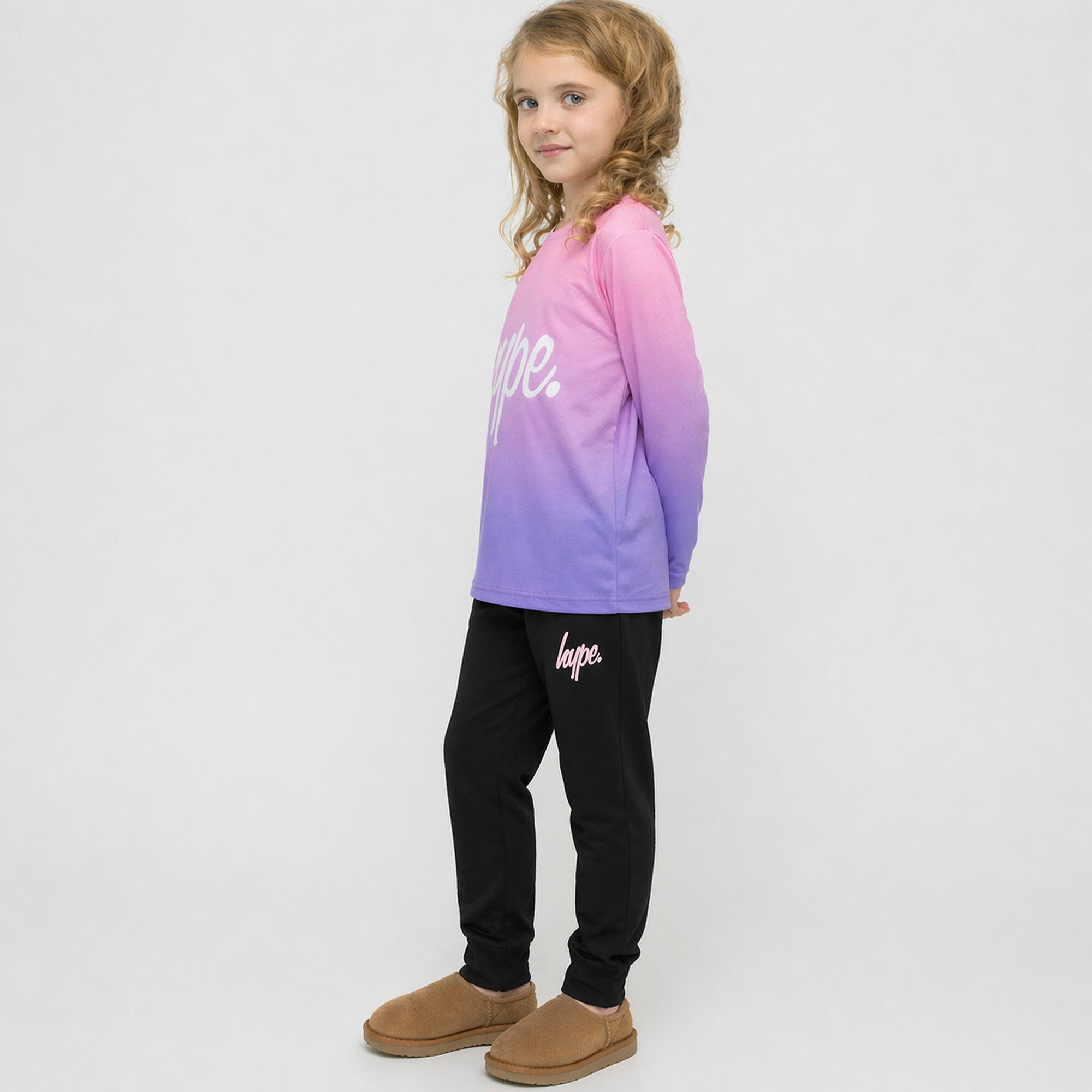 HYPE - Mädchen Jogginghose Schwarz Kinder Sweatpants Bündchen Weich 4/5