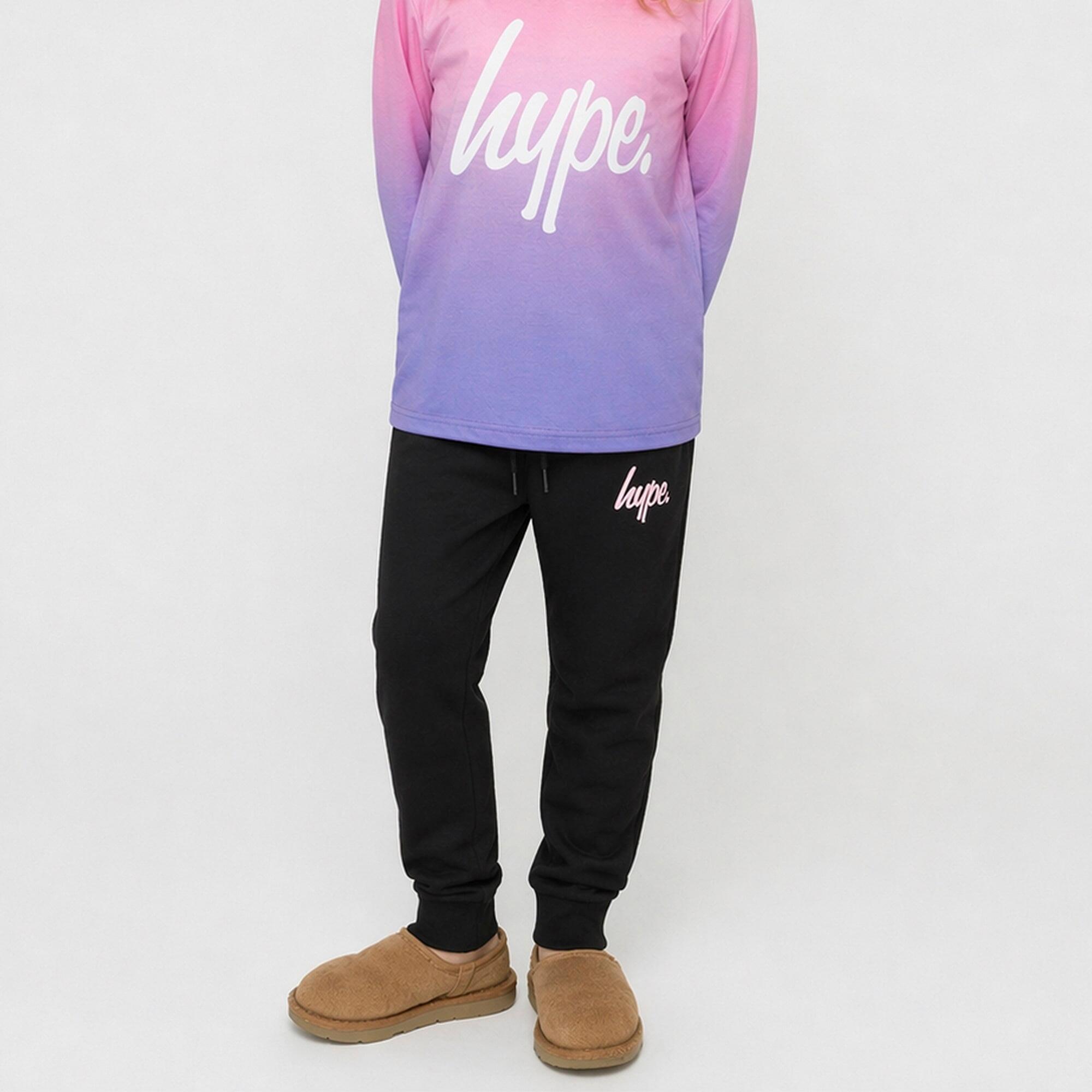 HYPE - Mädchen Jogginghose Schwarz Kinder Sweatpants Bündchen Weich 3/5