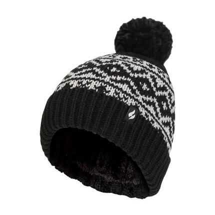 Bonnet à pompon épais à motifs pour femme
