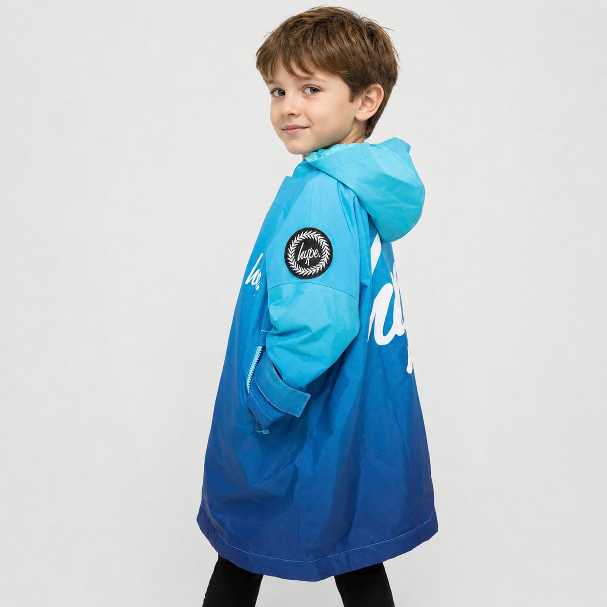 HYPE - Jungen Wechselmantel Blau Fade Warm Badeponcho Outdoor Jacke 3/7