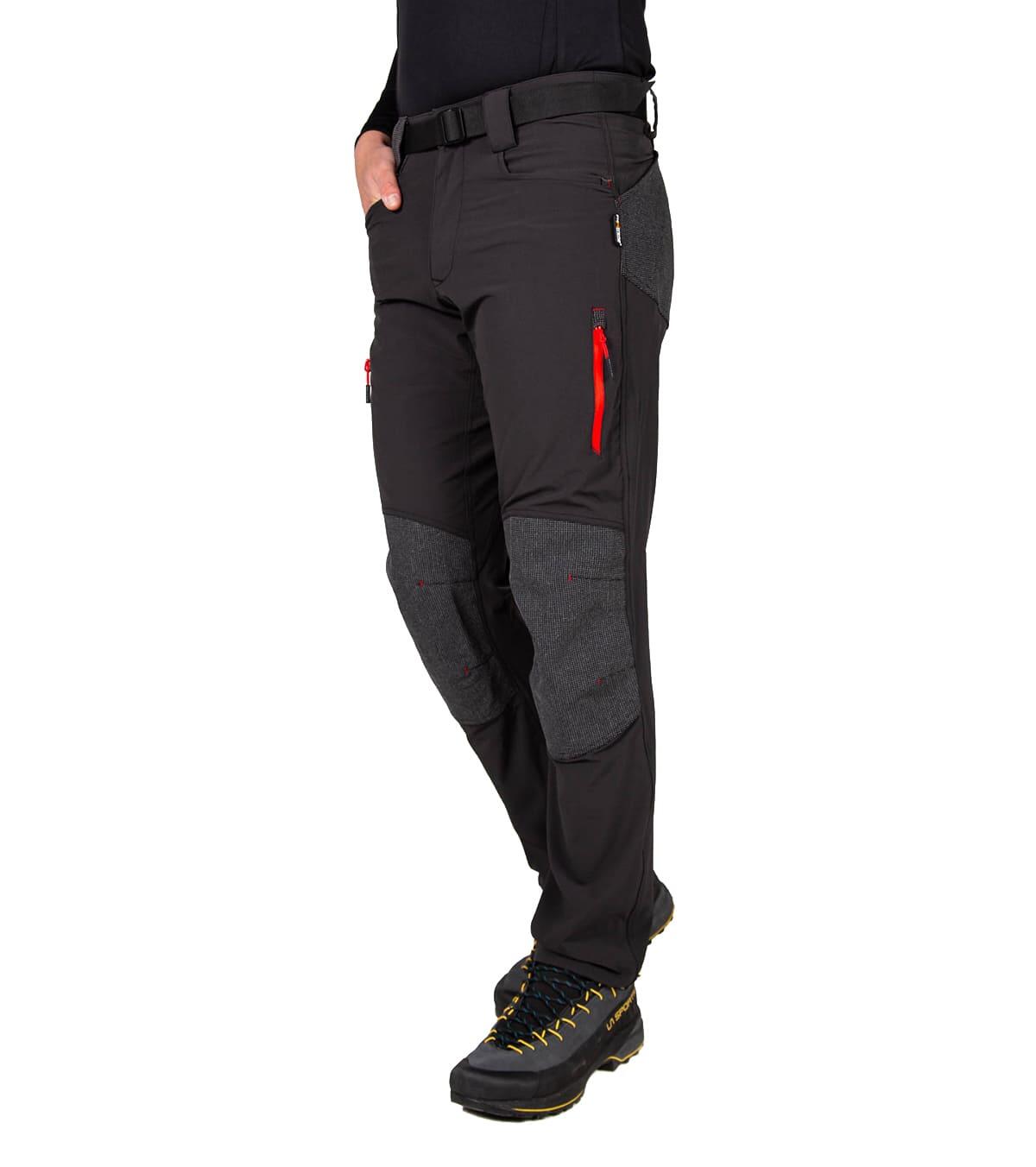 Pantalón de Montaña, Trekking y Escalada Invernal Comicci Unisex Negro-Rojo 5/6