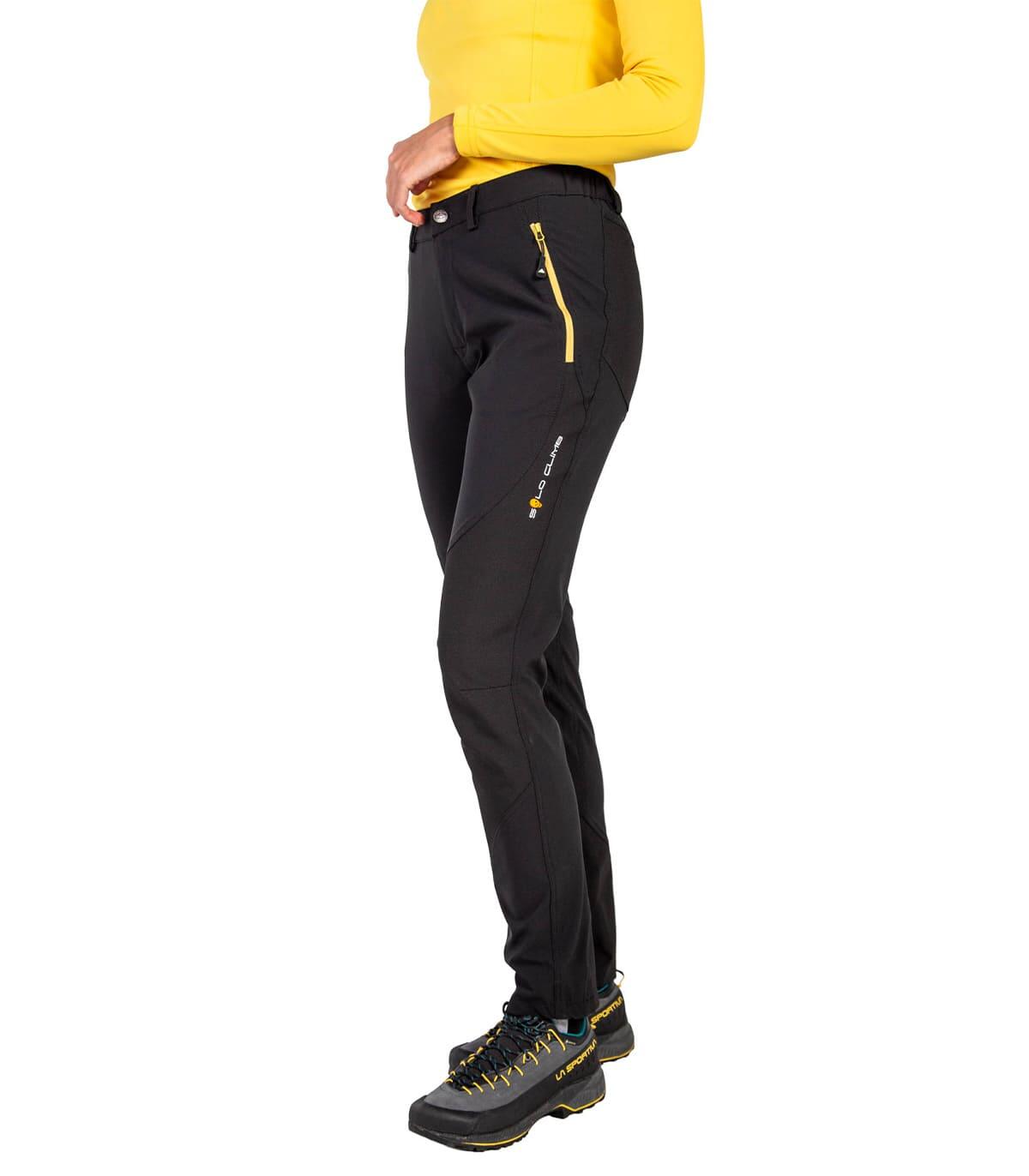 Pantalón de Montaña, Trekking y Escalada Invernal Badille Unisex Negro-Amarillo 4/5