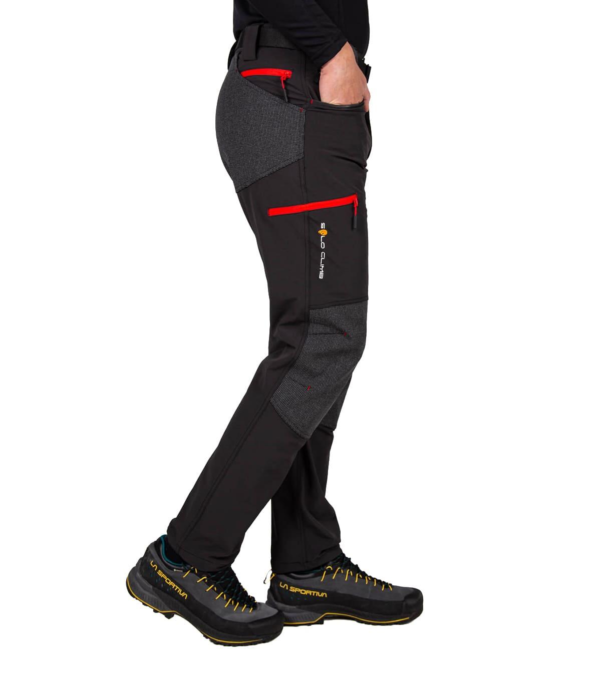 Pantalón de Montaña, Trekking y Escalada Invernal Comicci Unisex Negro-Rojo 2/6