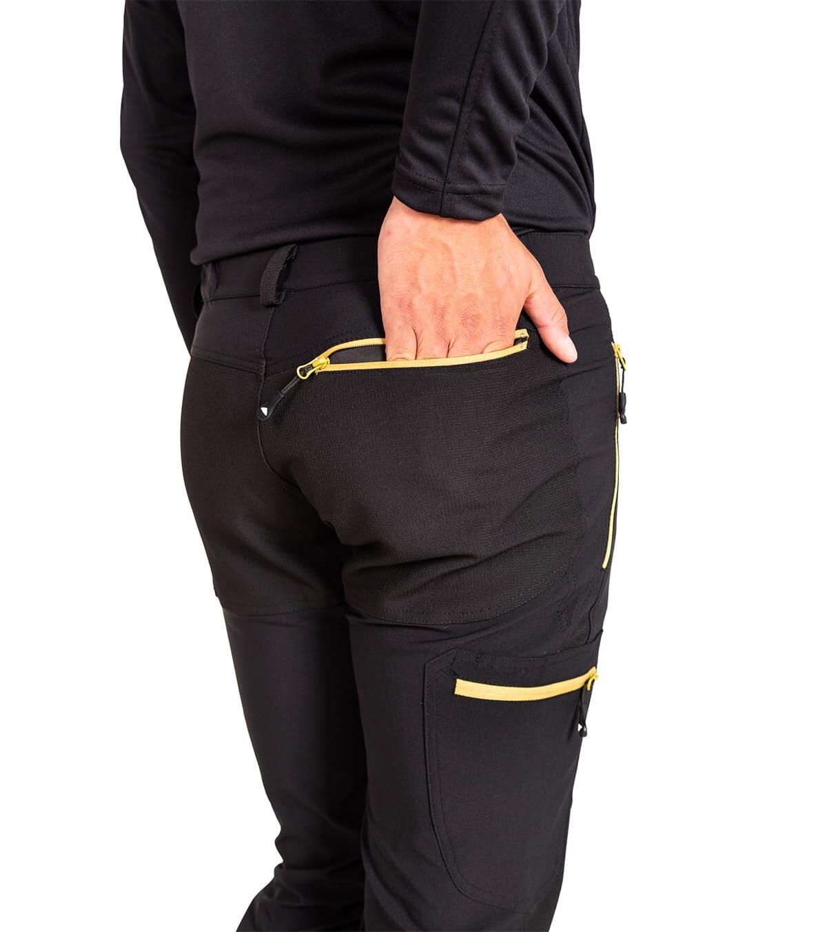 Pantalón de Montaña, Trekking y Escalada Invernal Badille Unisex Negro-Amarillo 2/5