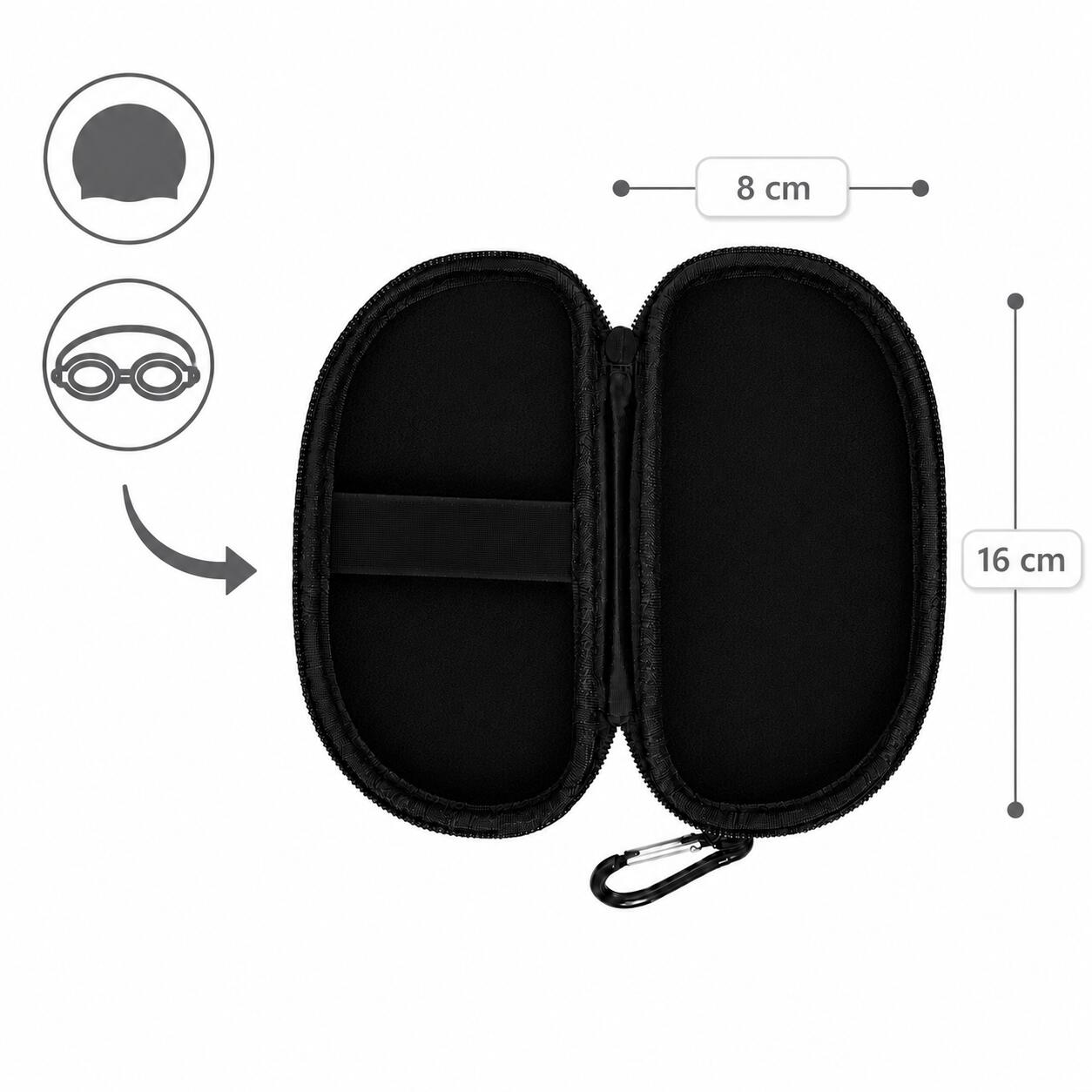 Etui na okulary pływackie twarde futerał pokrowiec Funkita Black Attack 6/7