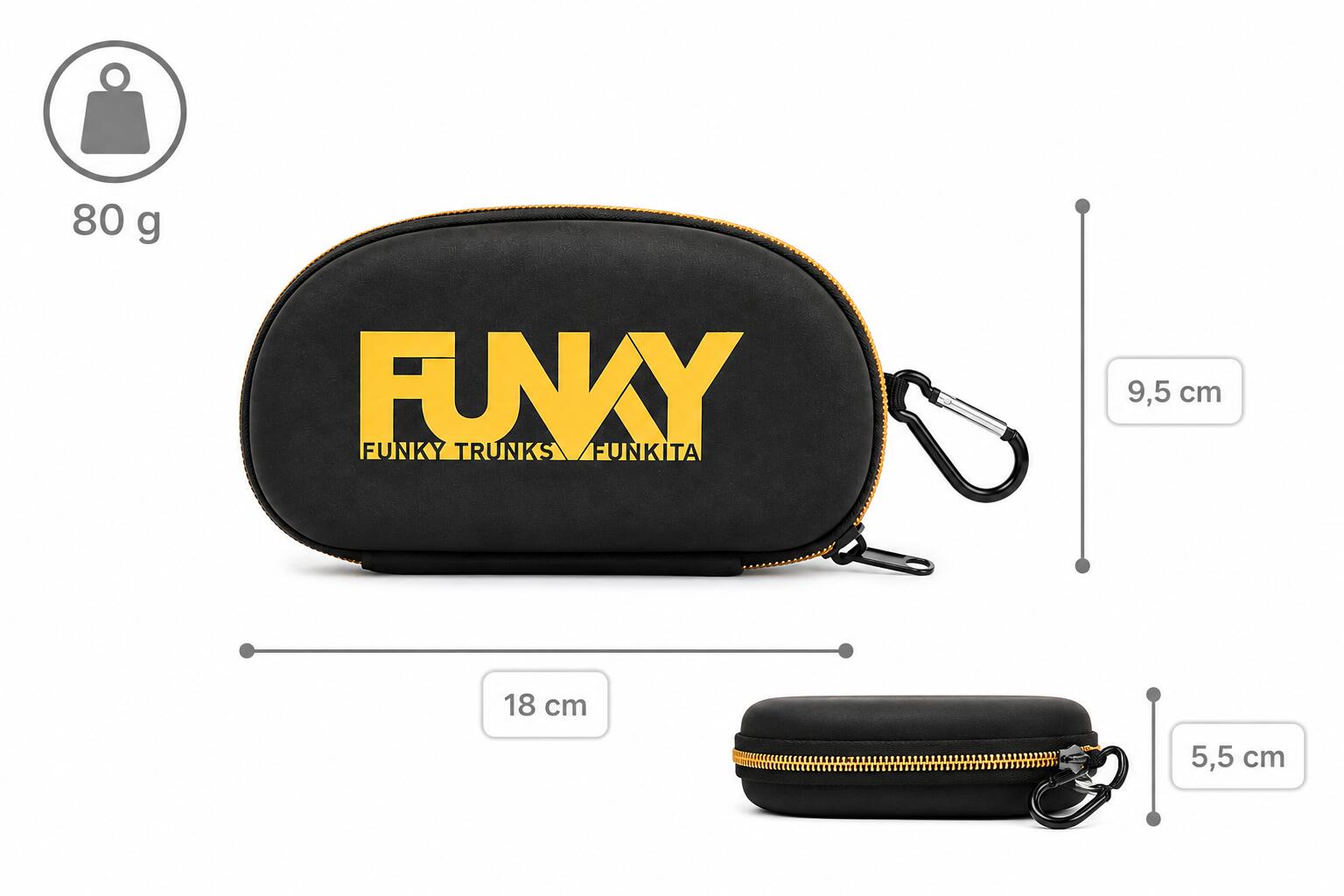 Etui na okulary pływackie twarde futerał pokrowiec Funkita Black Attack 5/7