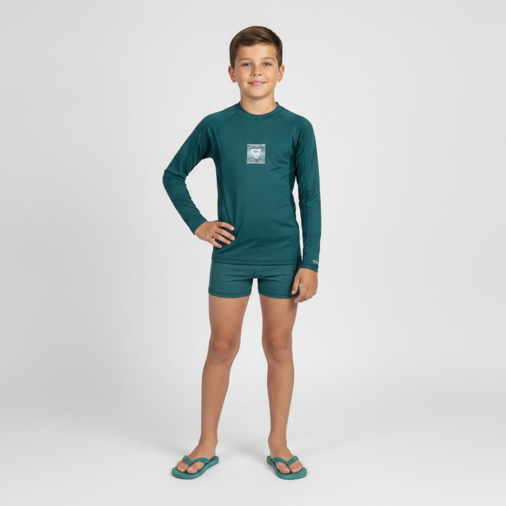 Unisex Longsleeve Zwemshirt Logo Groen 7/7