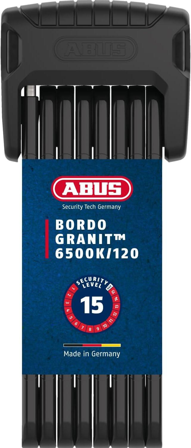 ABUS Bordo Granit Xplus 6500K 120 SH - Betrouwbaar Vouwslot in Zwart 6/7